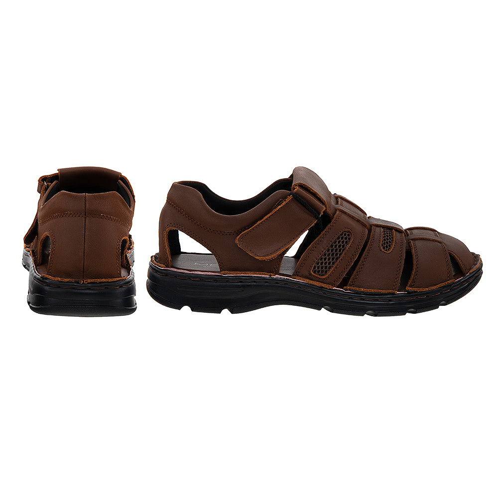 Sandale din piele naturală pentru bărbați ZG23061 maro