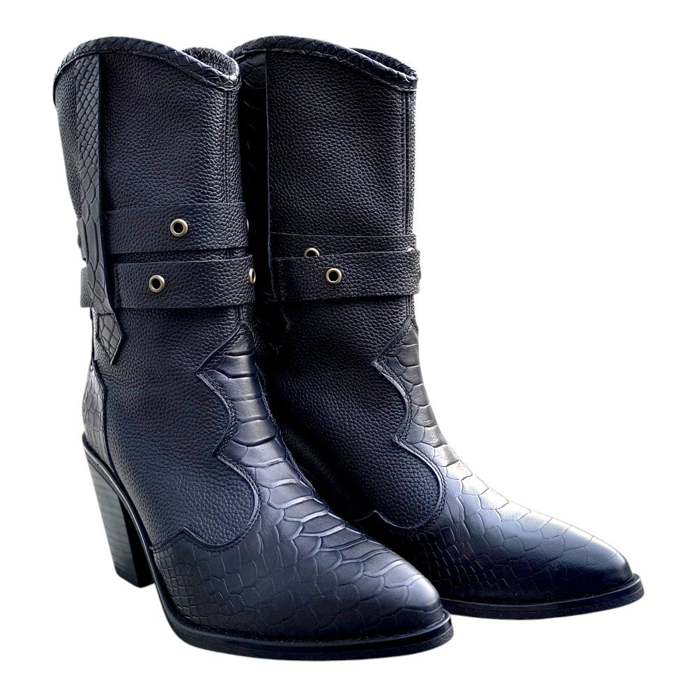 Ciocate din piele naturală croco 4112 negru