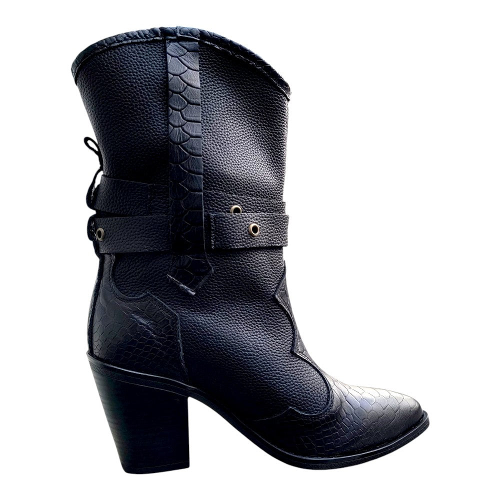 Ciocate din piele naturală croco 4112 negru