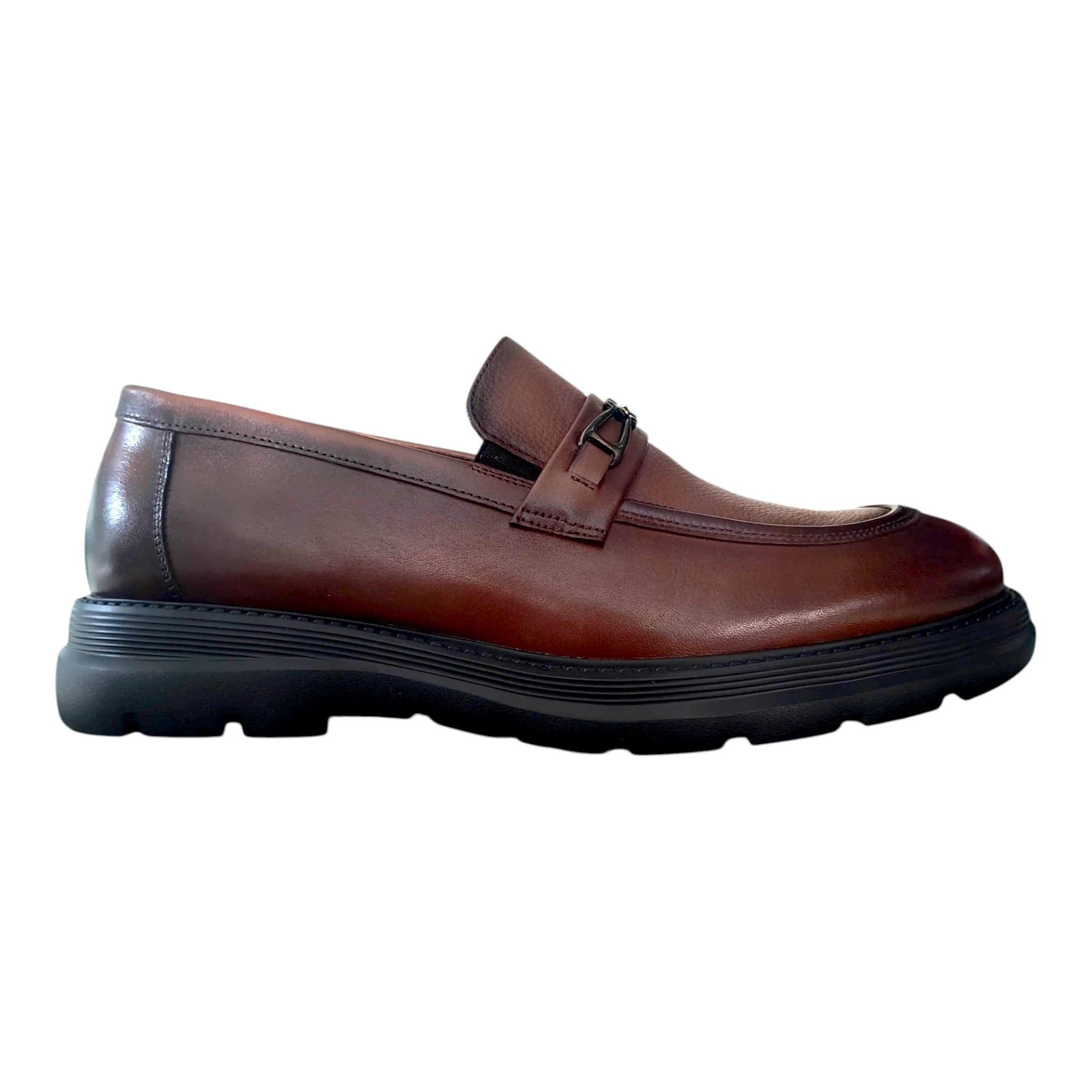Loafers bărbați 1916108 maro cu  talpă groasă