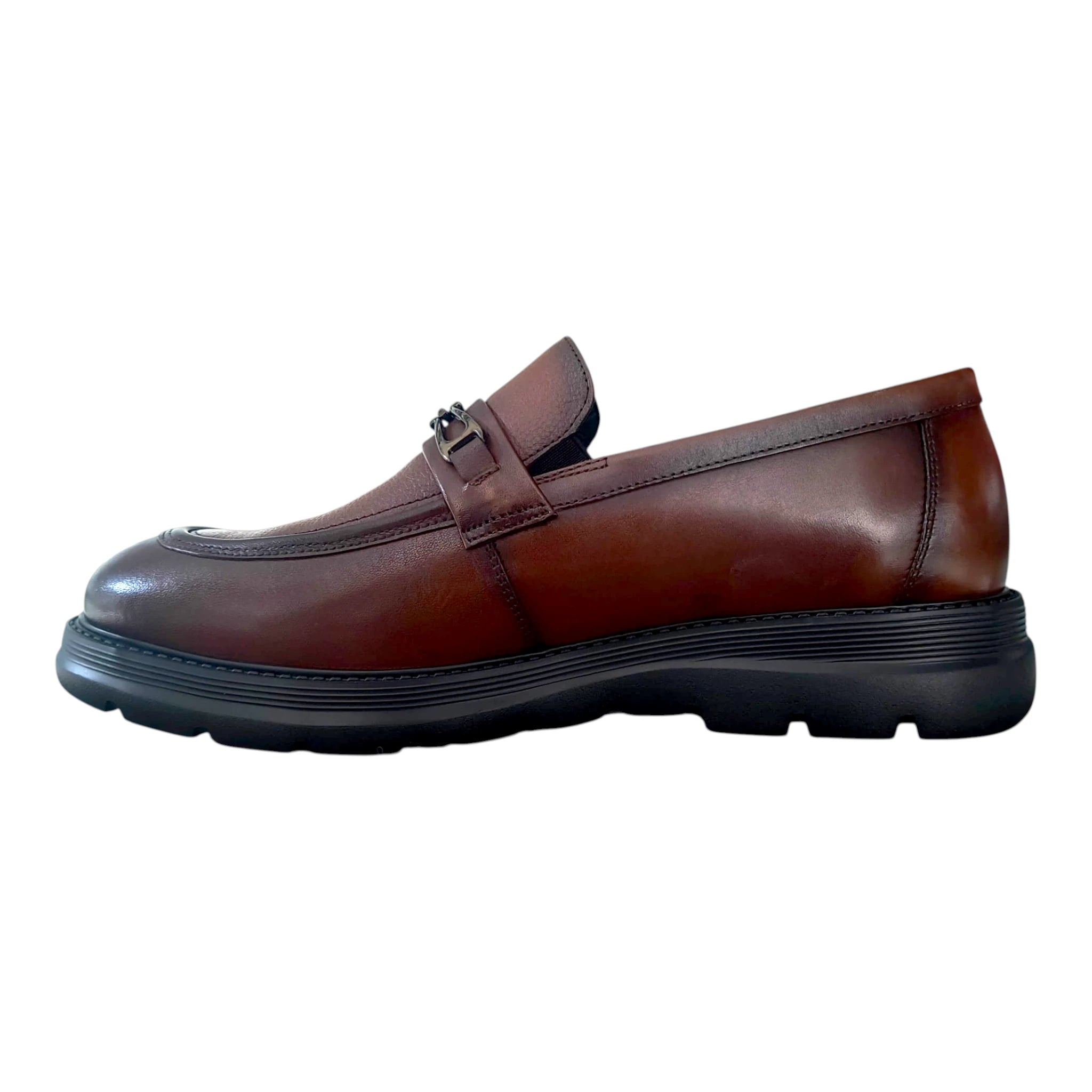 Loafers bărbați 1916108 maro cu  talpă groasă