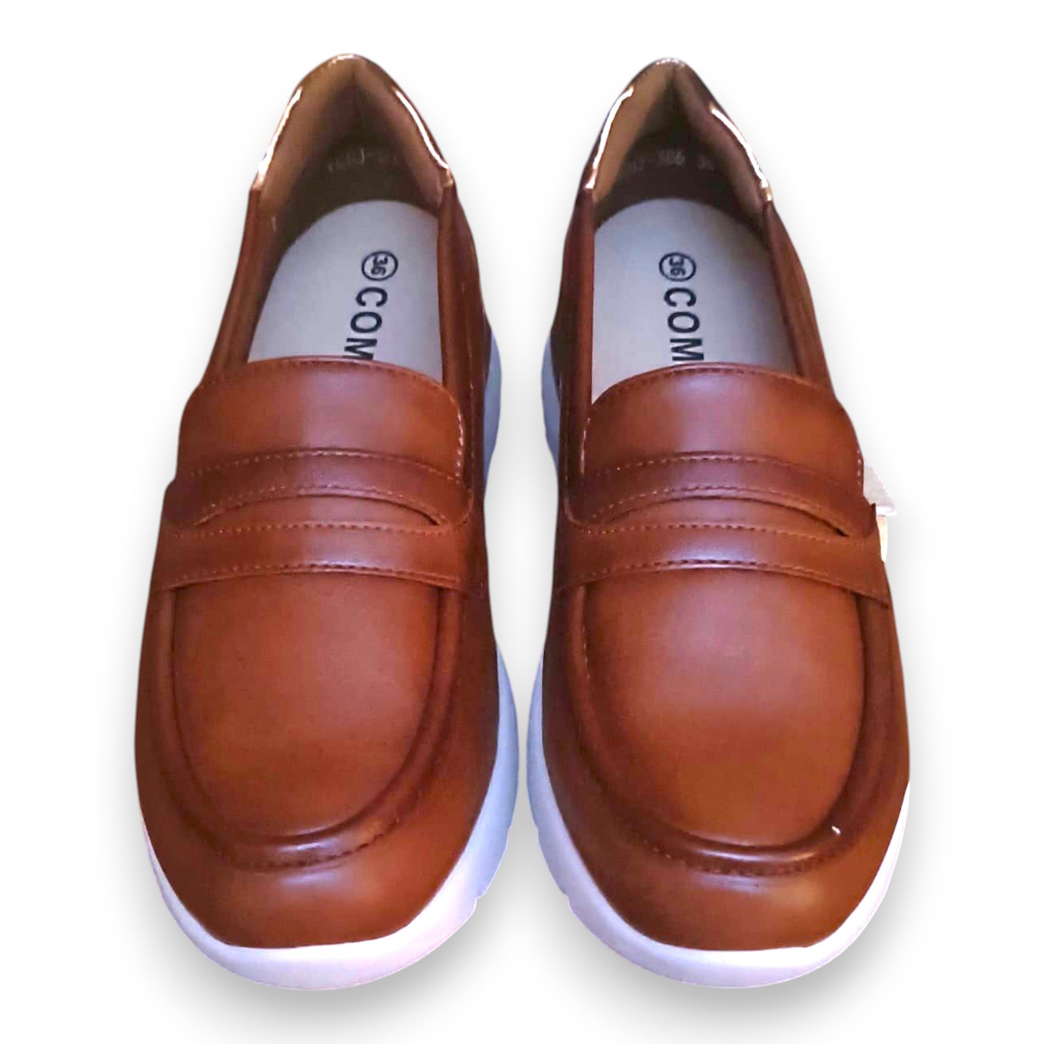 Loafers damă YEHJ-306 maro din piele ecologică