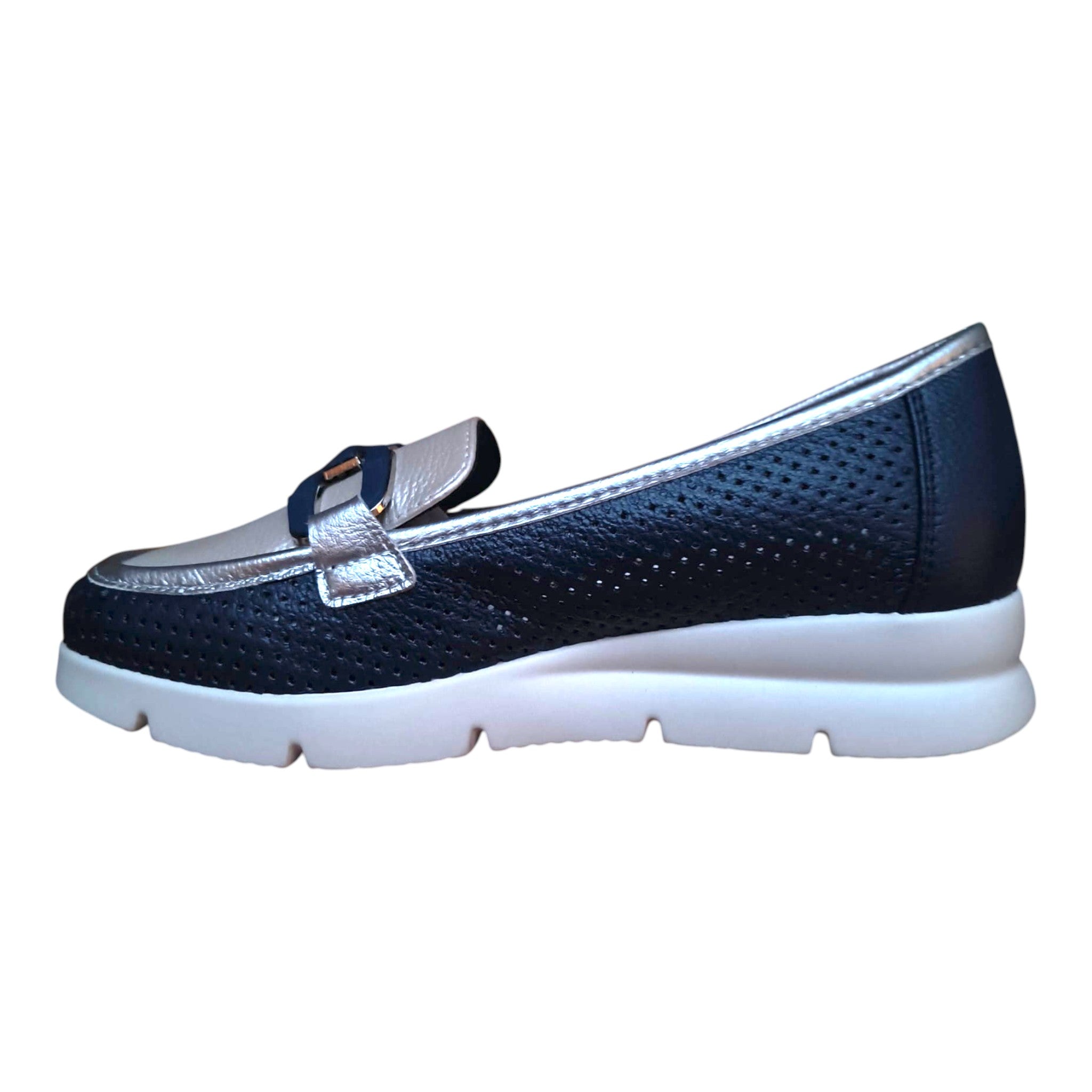 Loafers damă YCC-166 perforați bleumarin