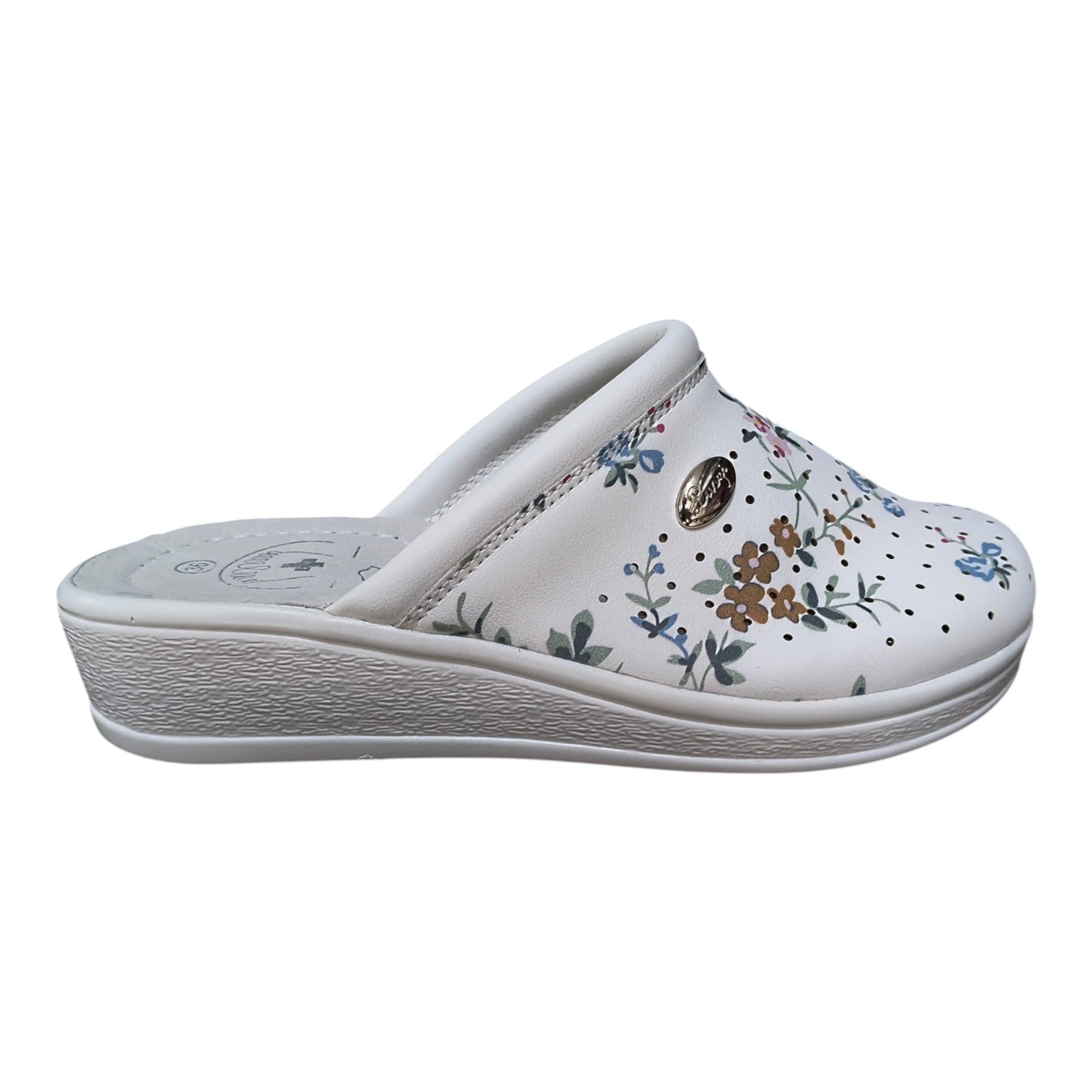 Saboti medicali damă cu imprimeu floral 7718k