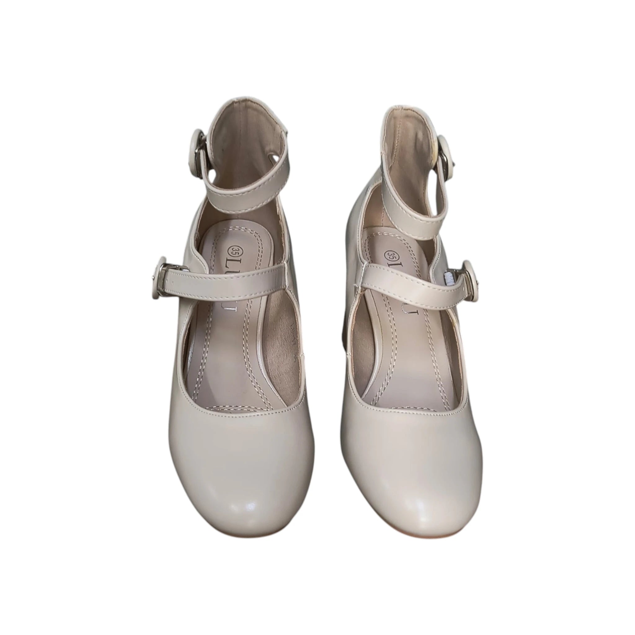 Pantofi damă eleganți 17 bej cu barete