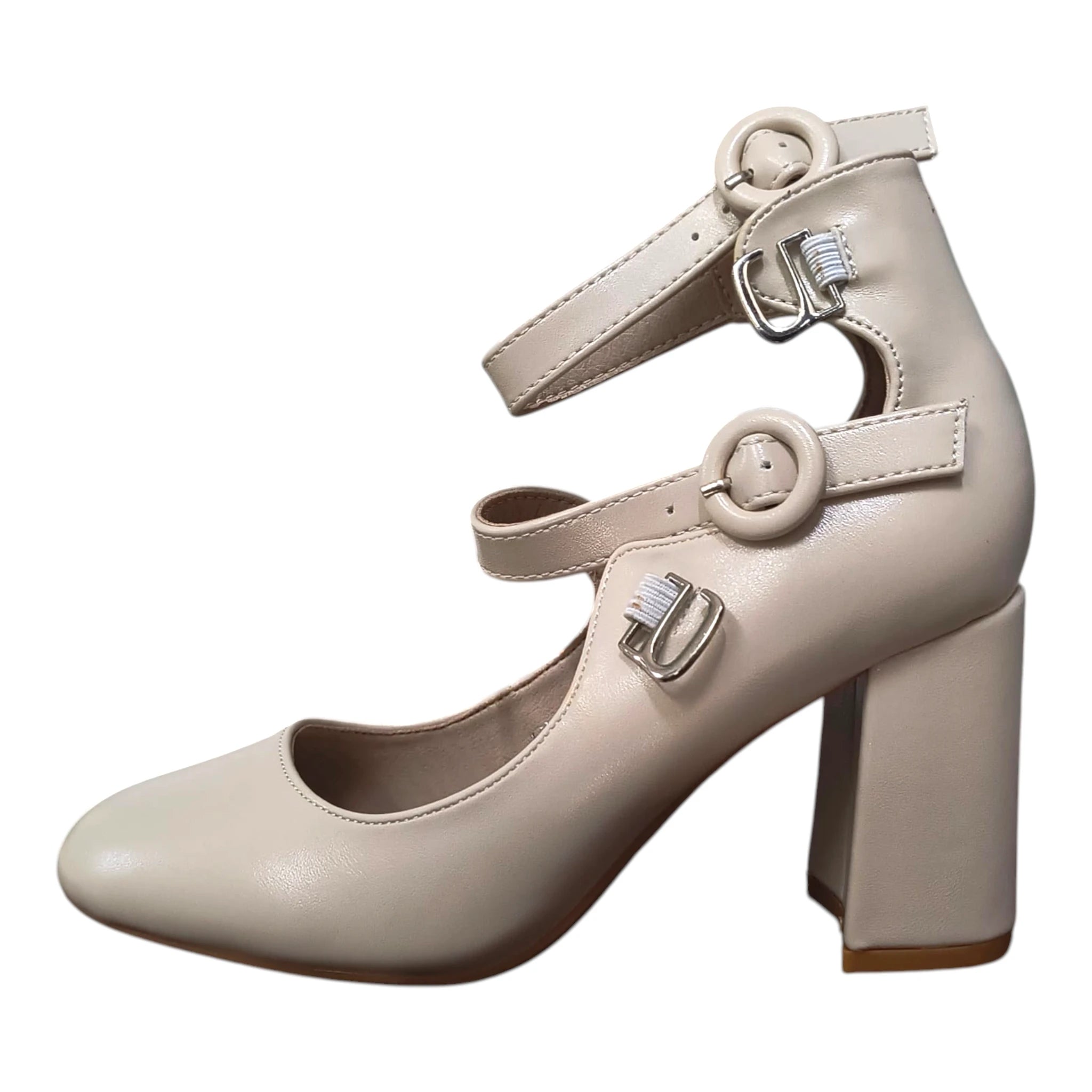 Pantofi damă eleganți 17 bej cu barete