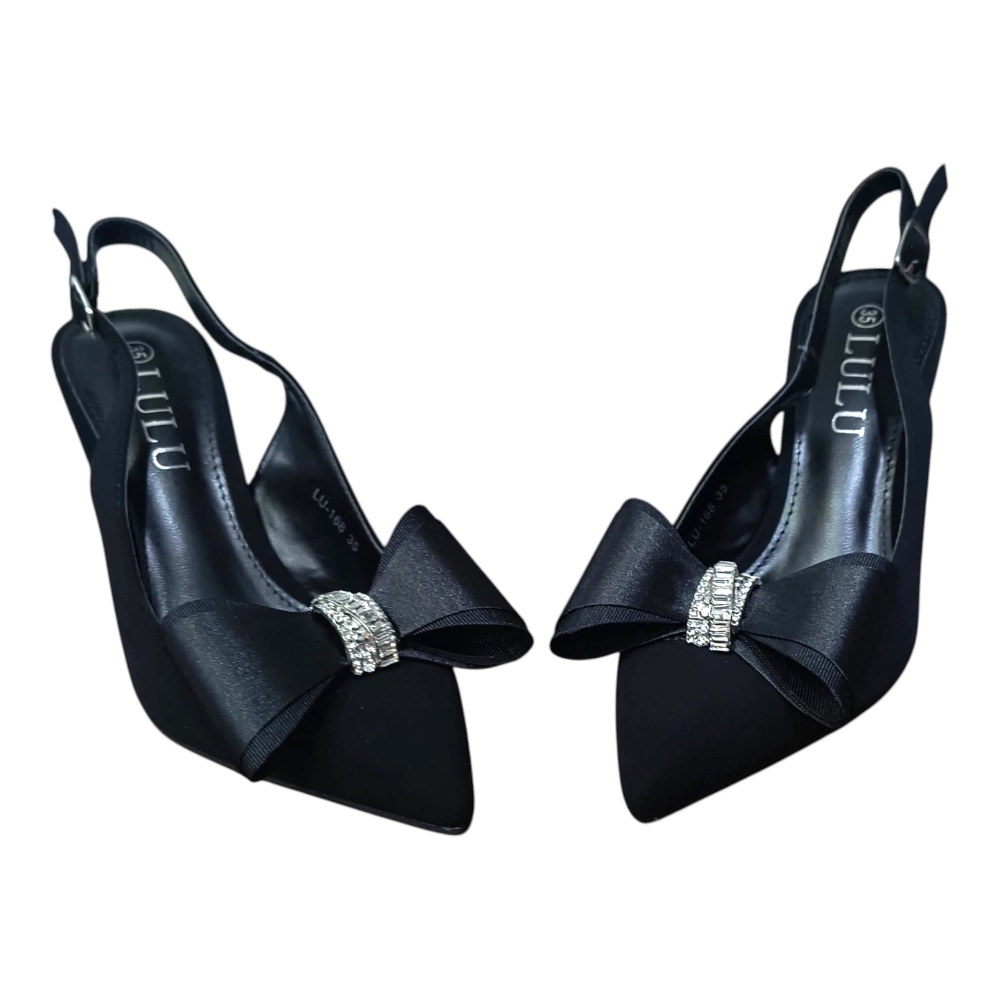 Pantofi eleganți 168 cu fundă și strasuri