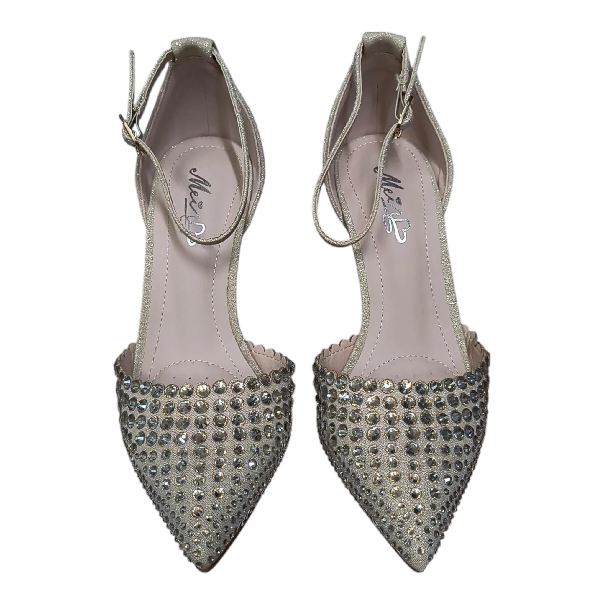 Pantofi eleganți cu ștrasuri 580 auriu