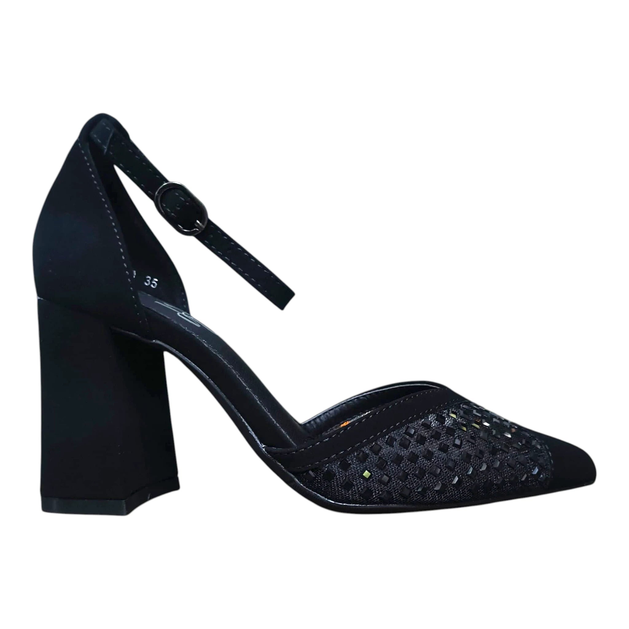 Pantofi eleganți cu ștrasuri 583 negru