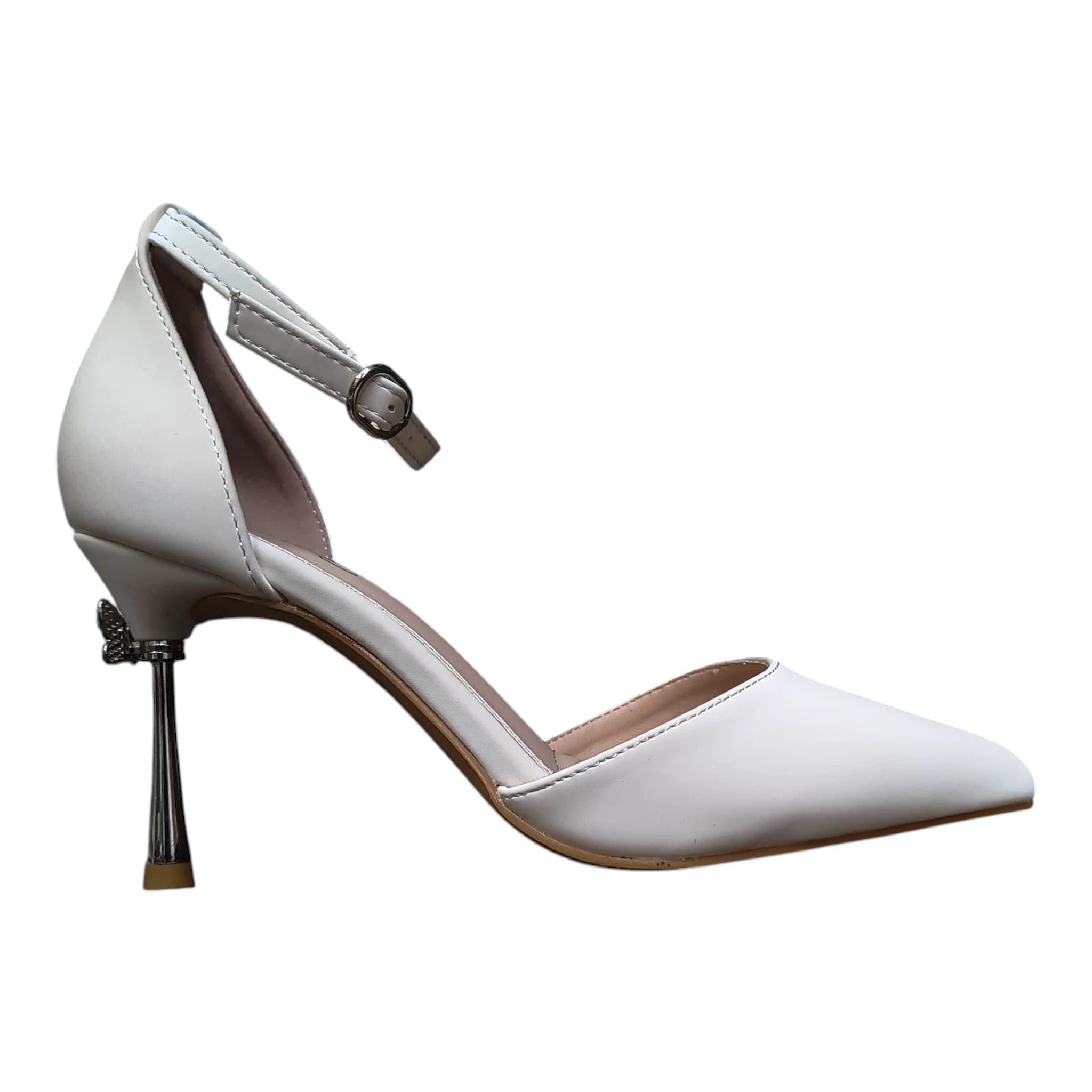 Pantofi 581 bej toc fluture
