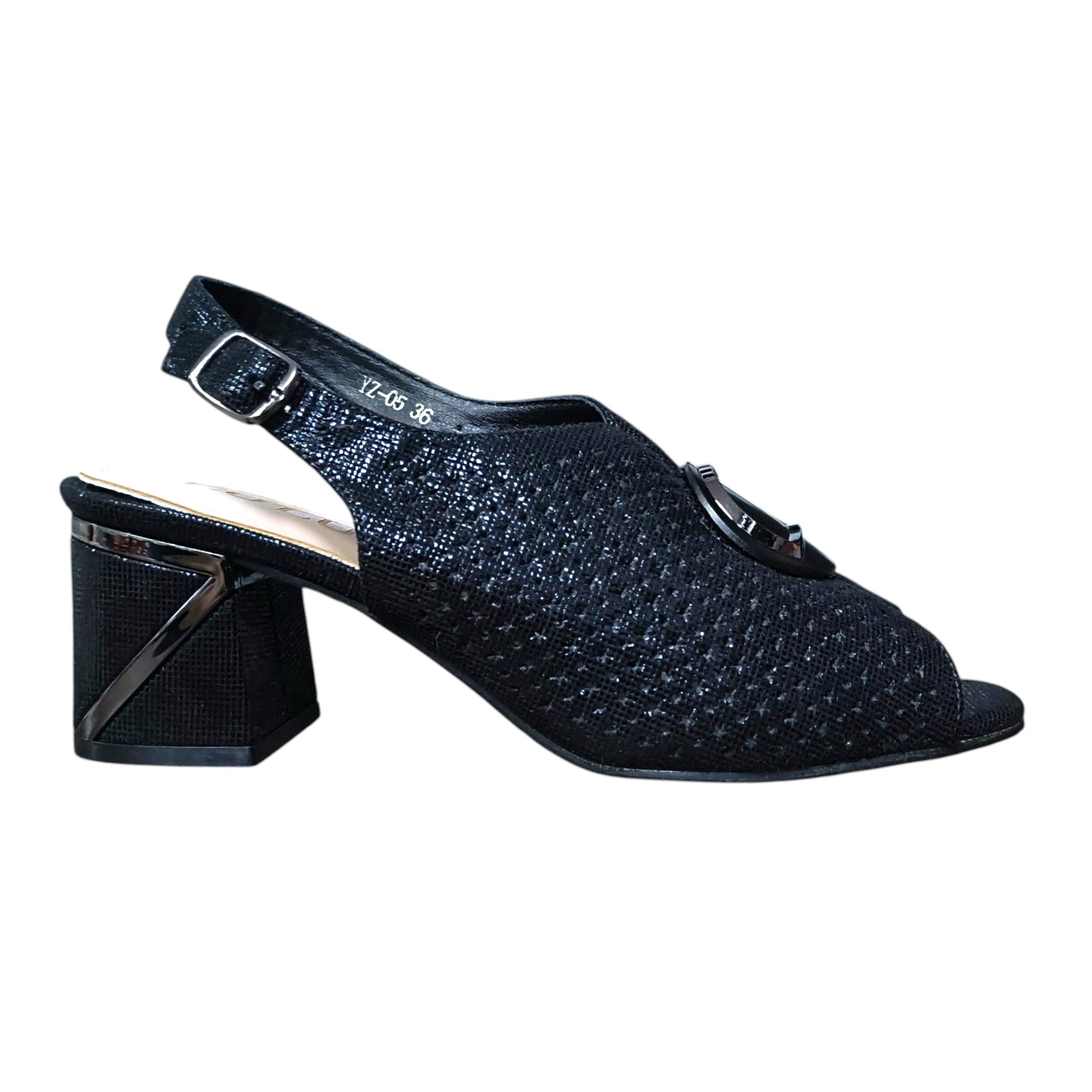 Sandale negre din piele ecologică YZ-05