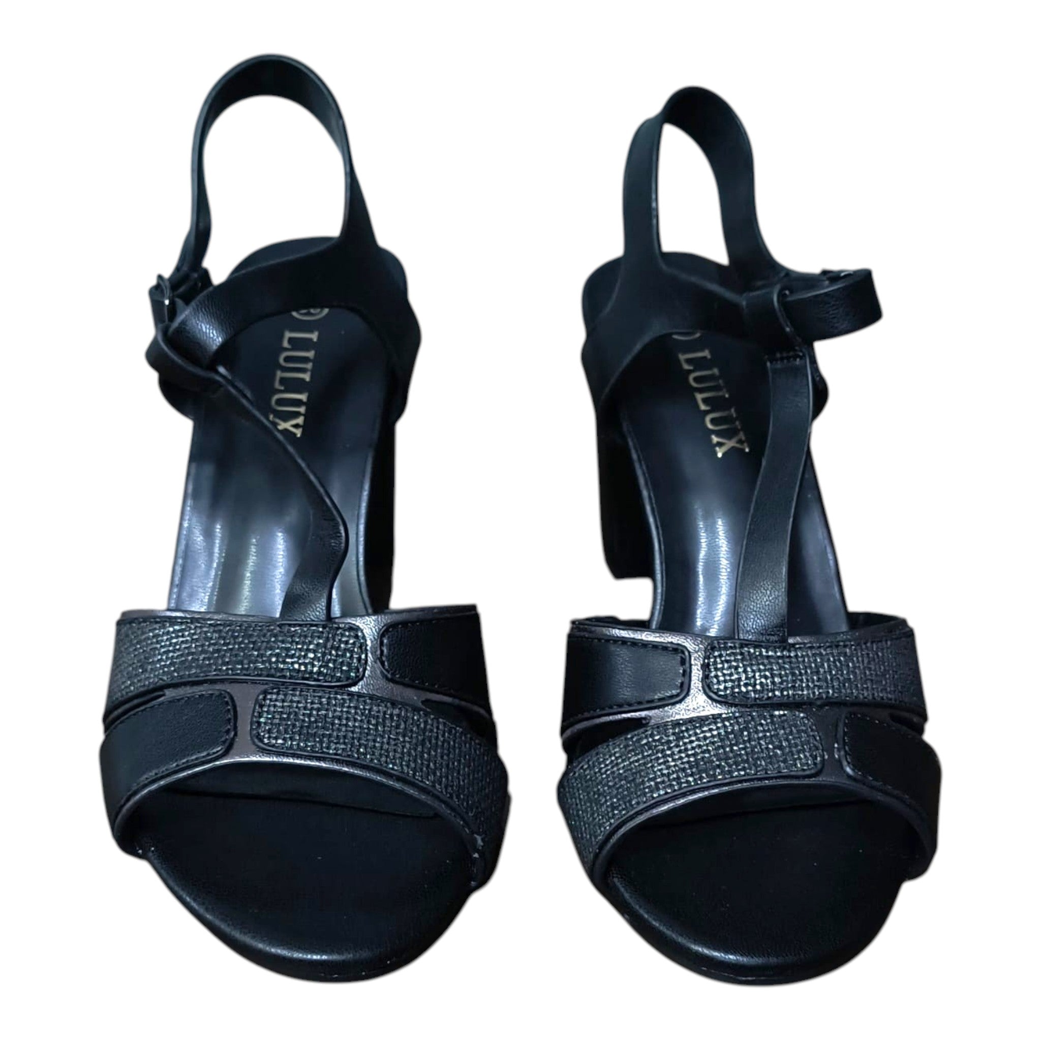 Sandale elegante din piele ecologică ED-01 negru