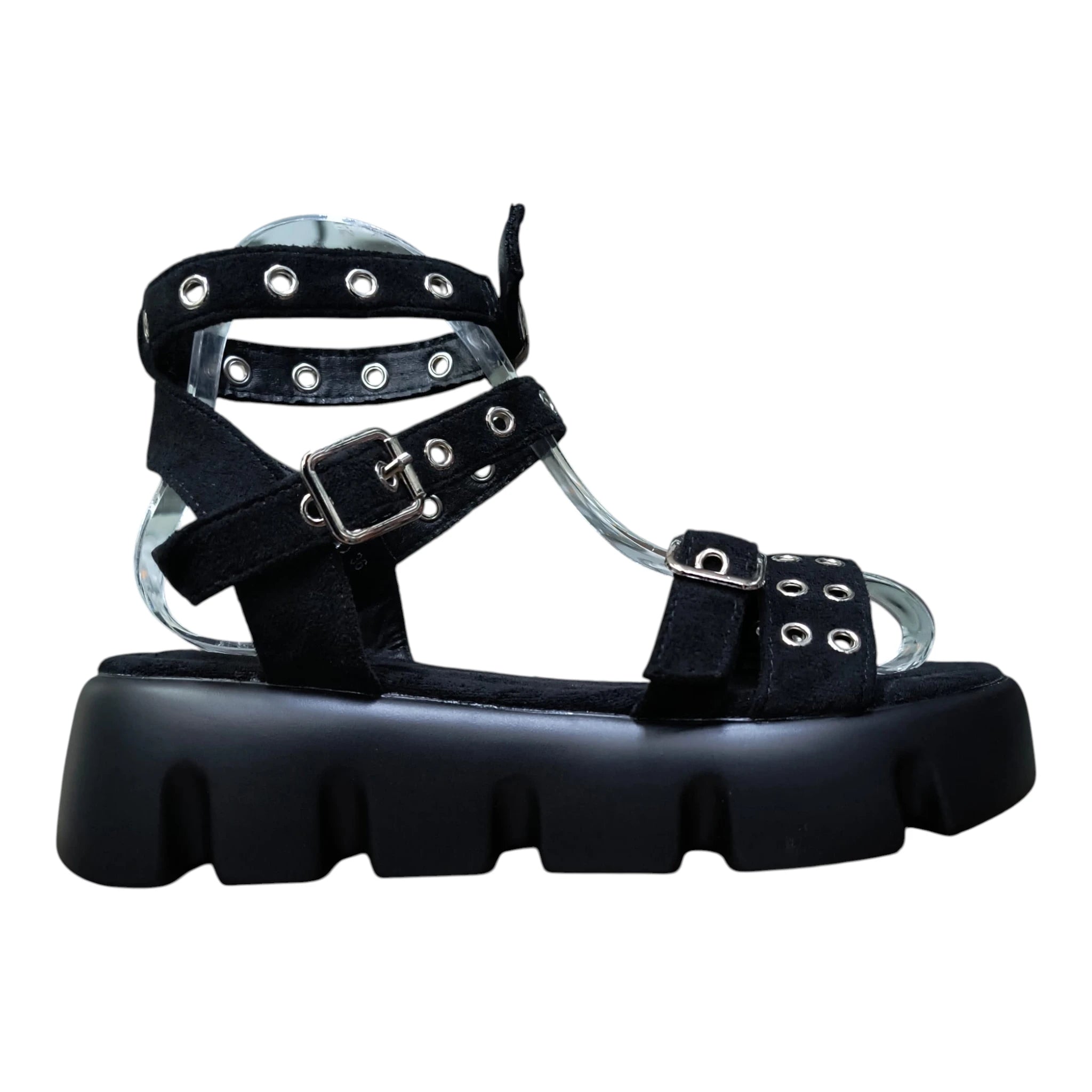 Sandale damă 575 negru cu barete