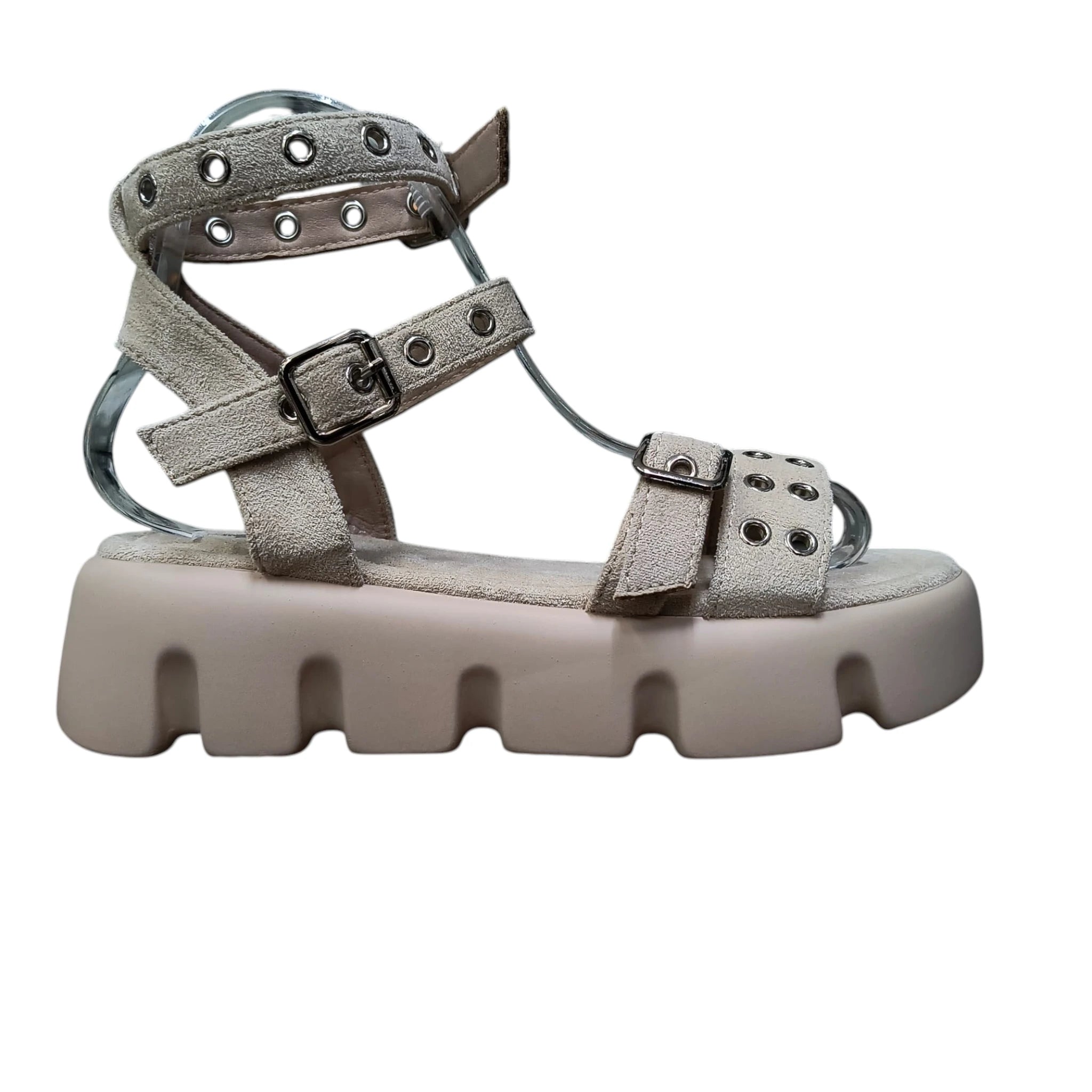 Sandale damă 575 bej cu barete