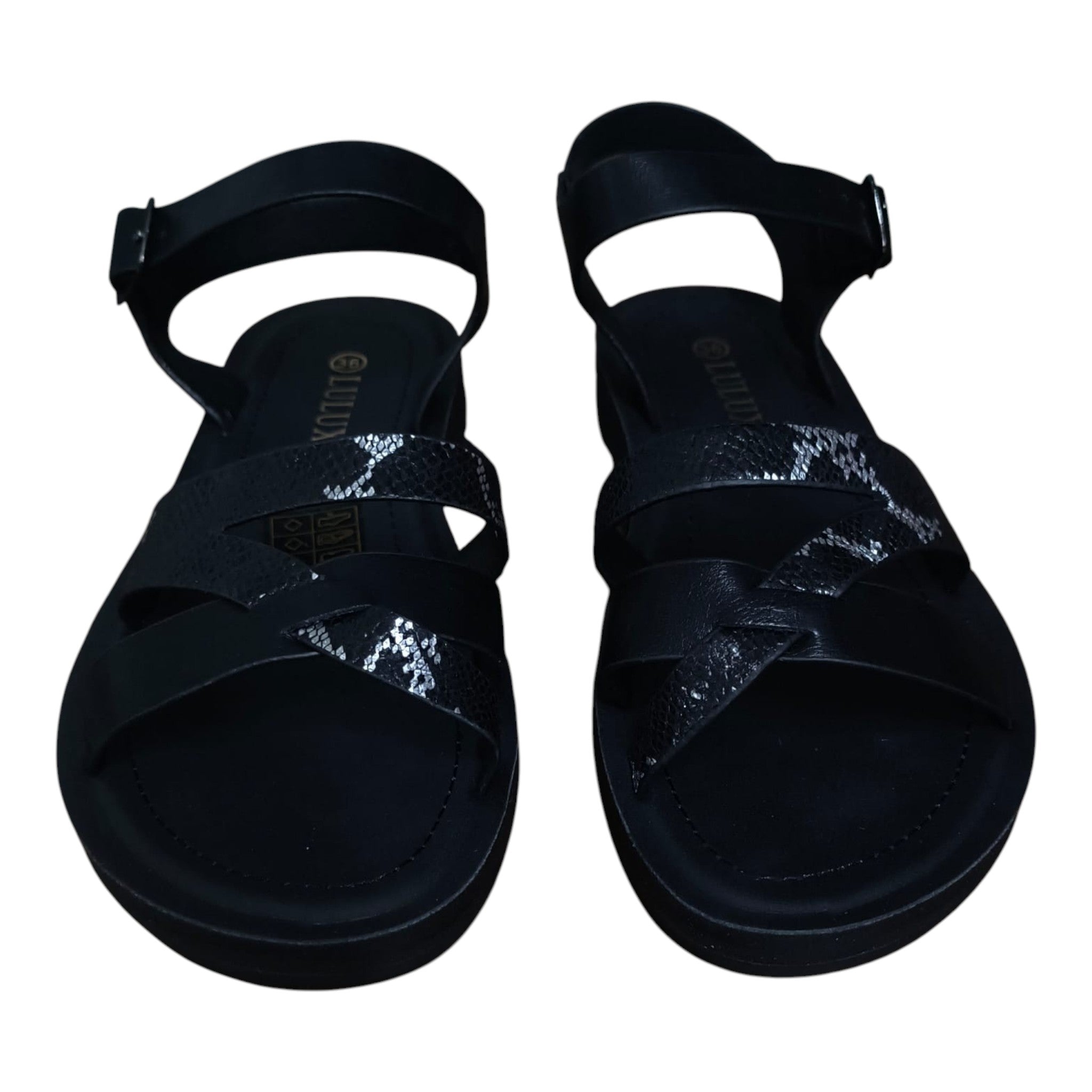 Sandale damă negre cu barete împletite ED-03