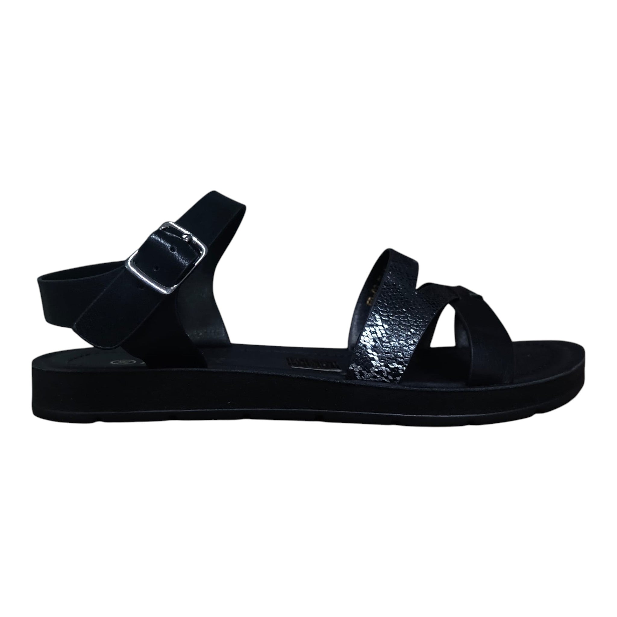 Sandale damă negre cu barete împletite ED-03