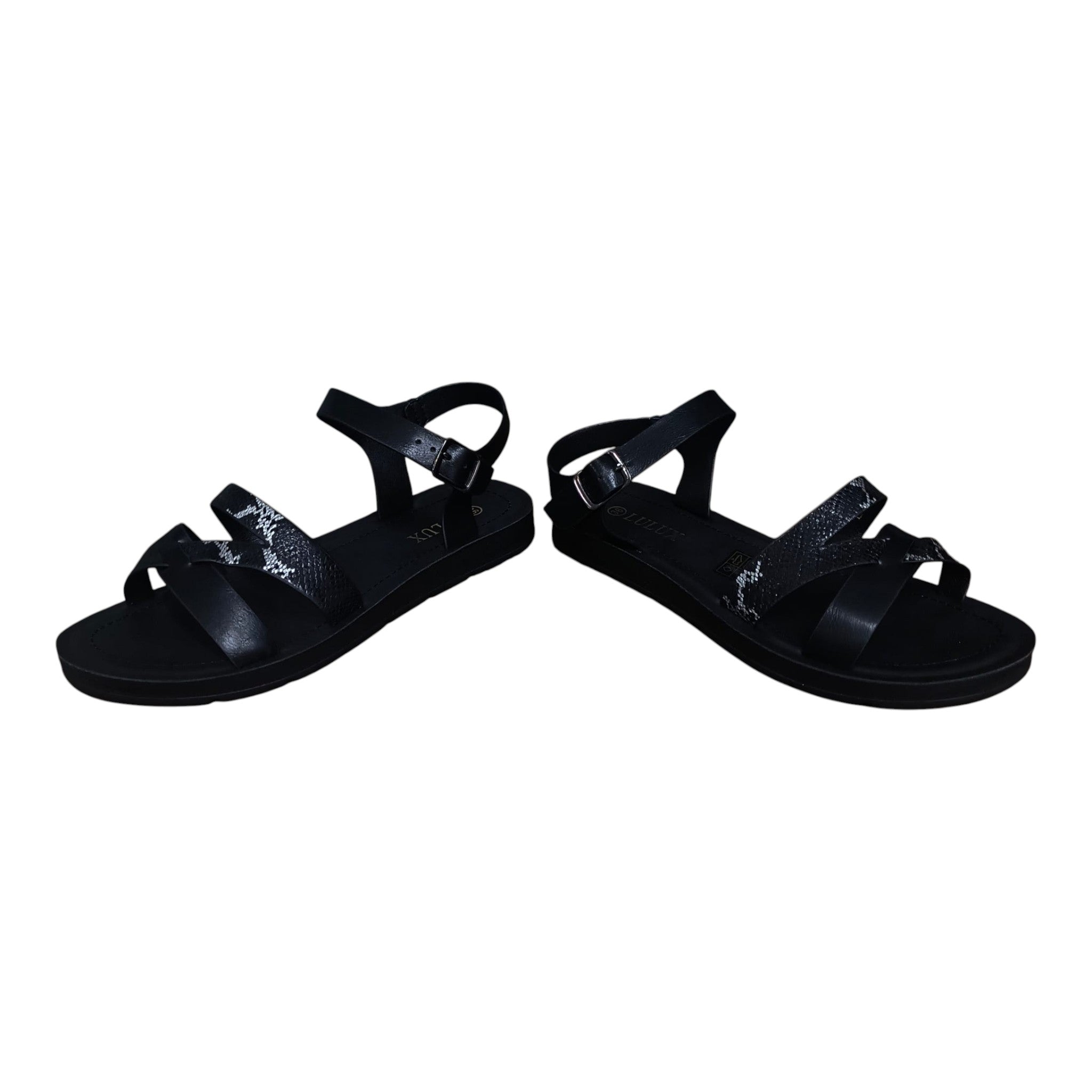 Sandale damă negre cu barete împletite ED-03