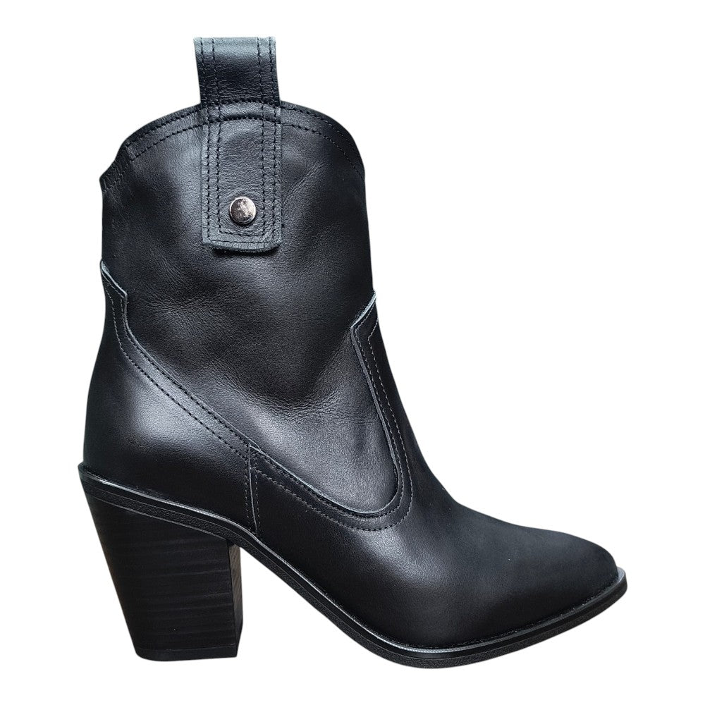 Botine din piele 4113 negru