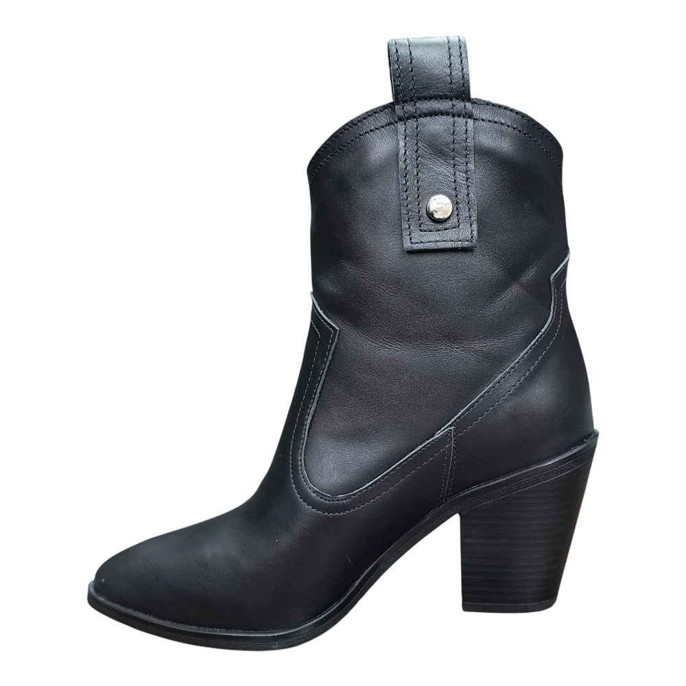 Botine din piele 4113 negru