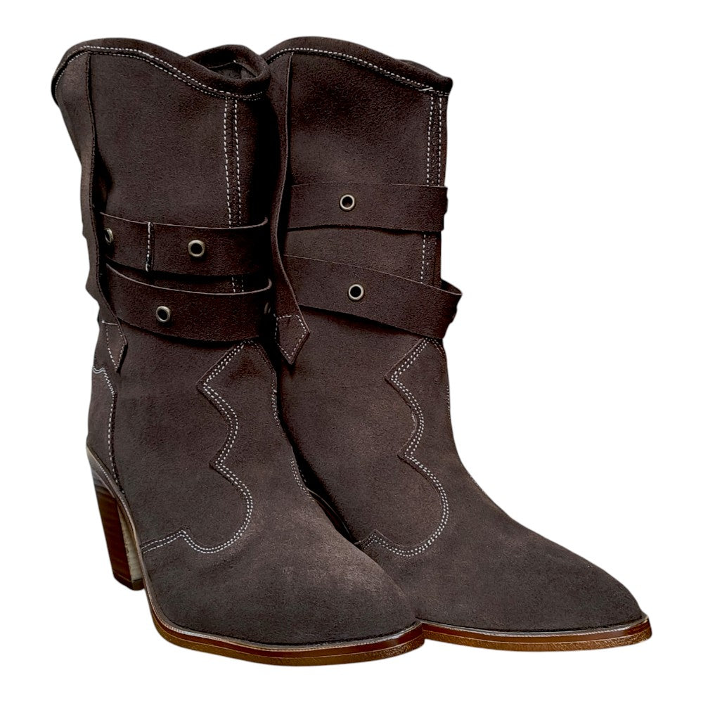 Ciocate din piele naturală velur 4112 maro