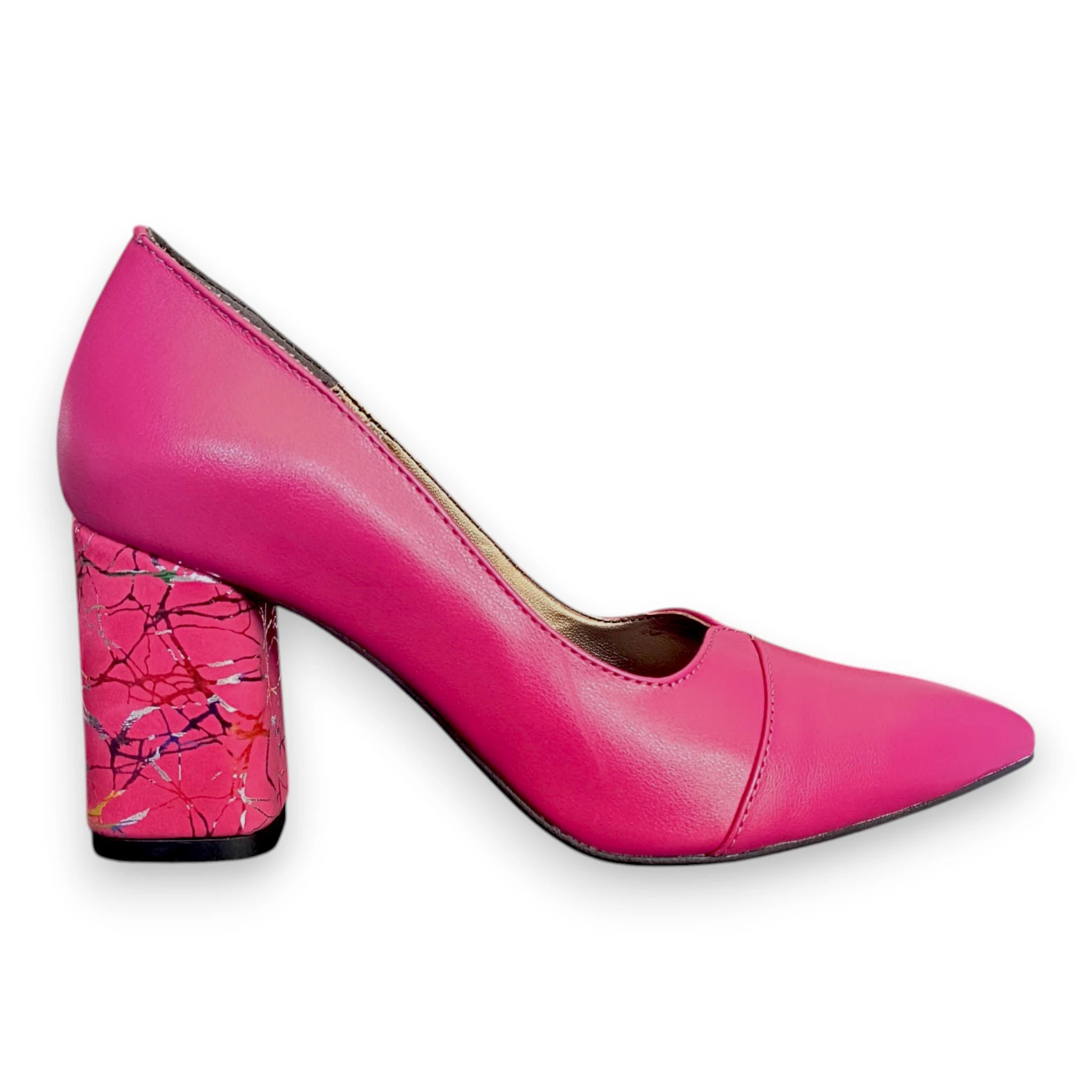 Pantofi cu toc 675 roz închis