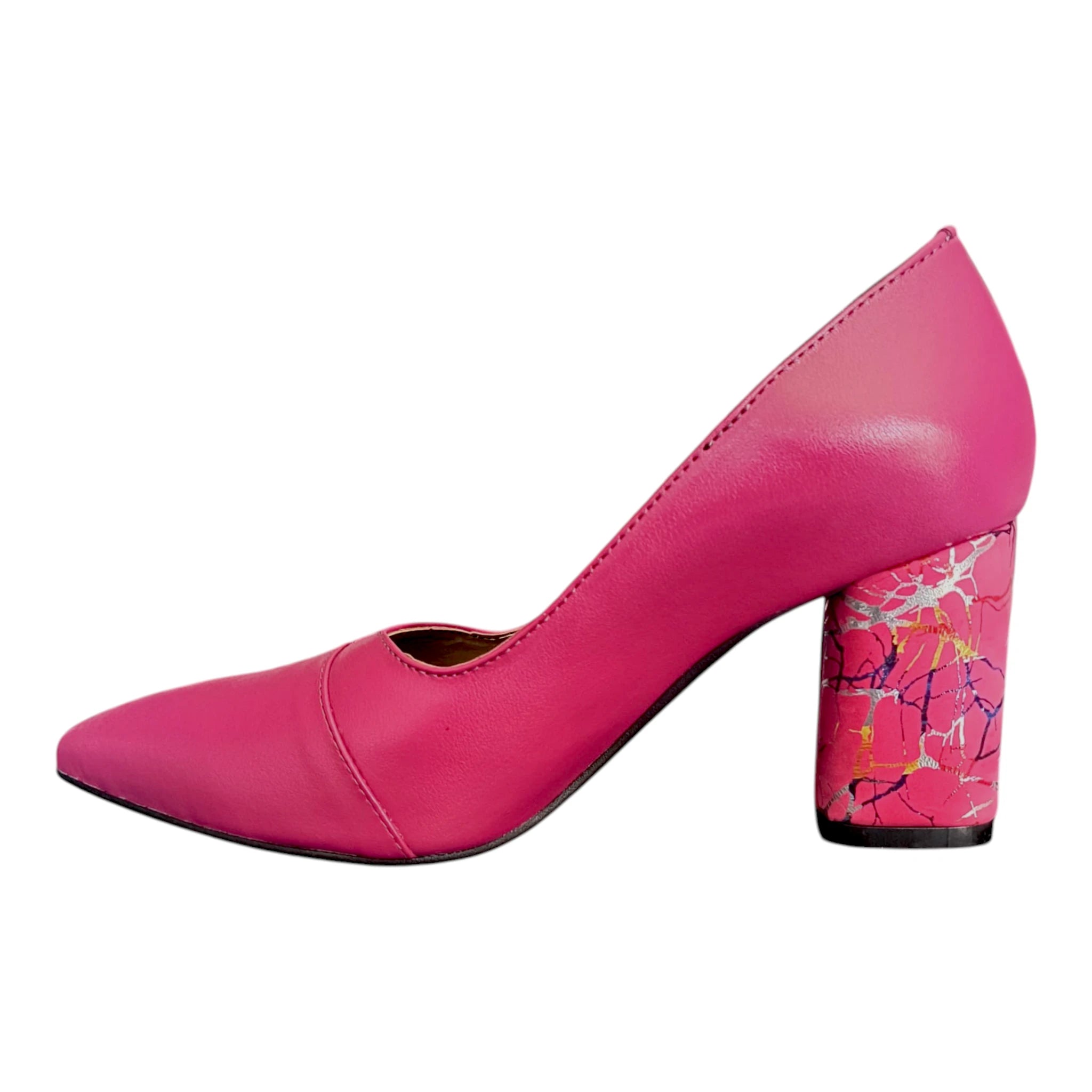 Pantofi cu toc 675 roz închis