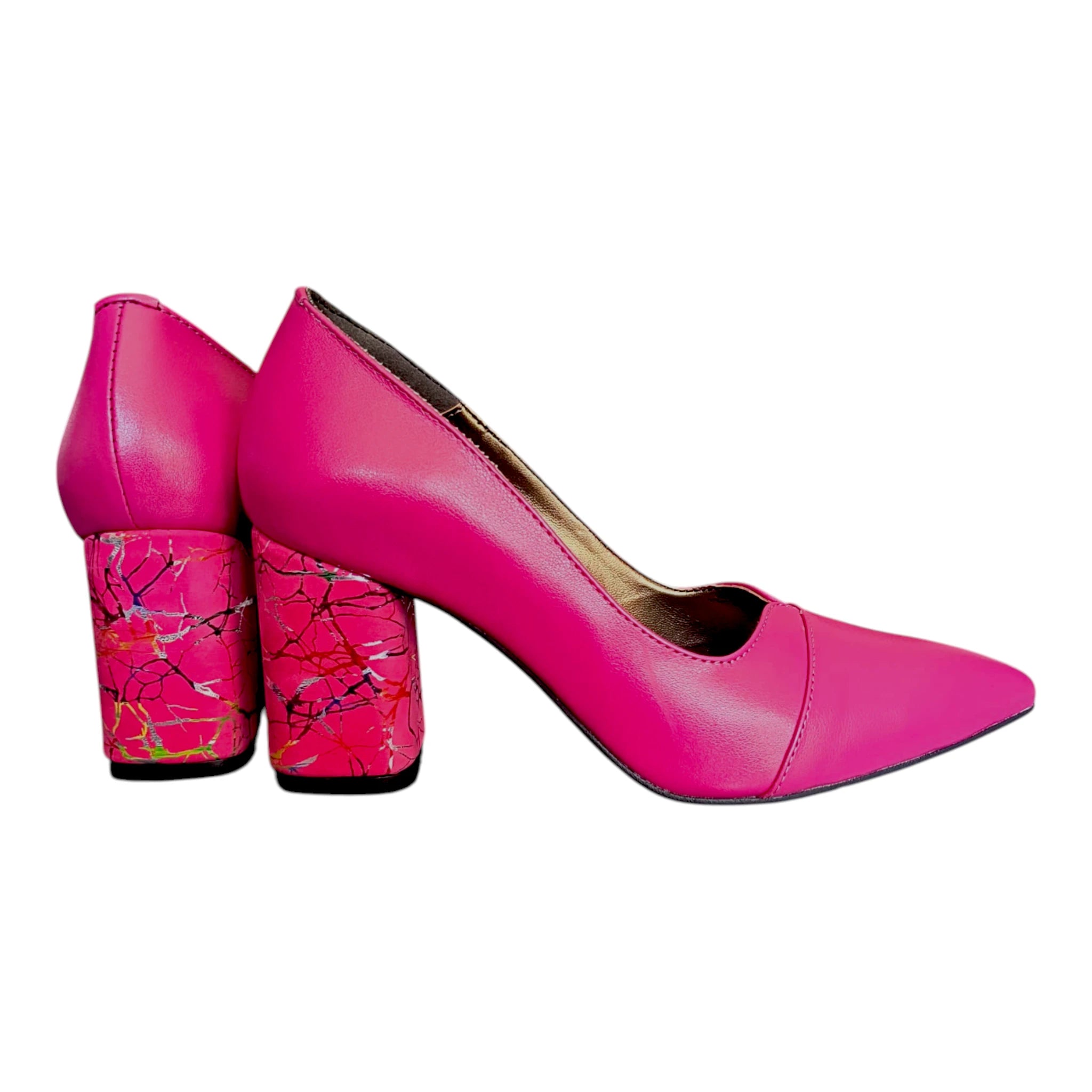 Pantofi cu toc 675 roz închis