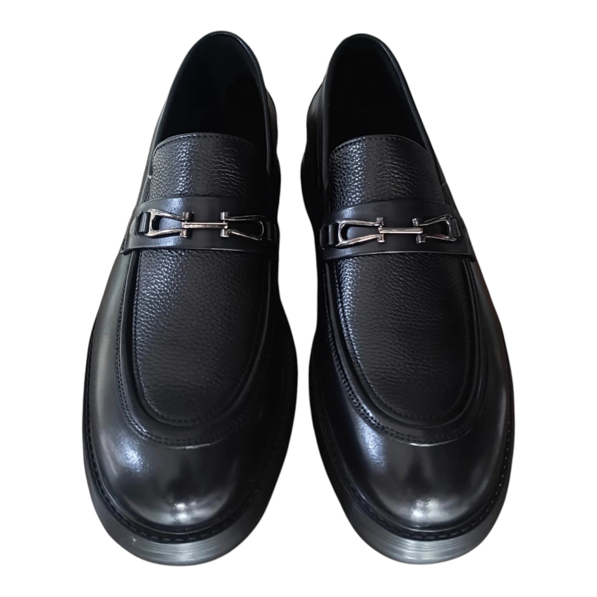Loafers bărbați 1916108 negru cu  talpă groasă