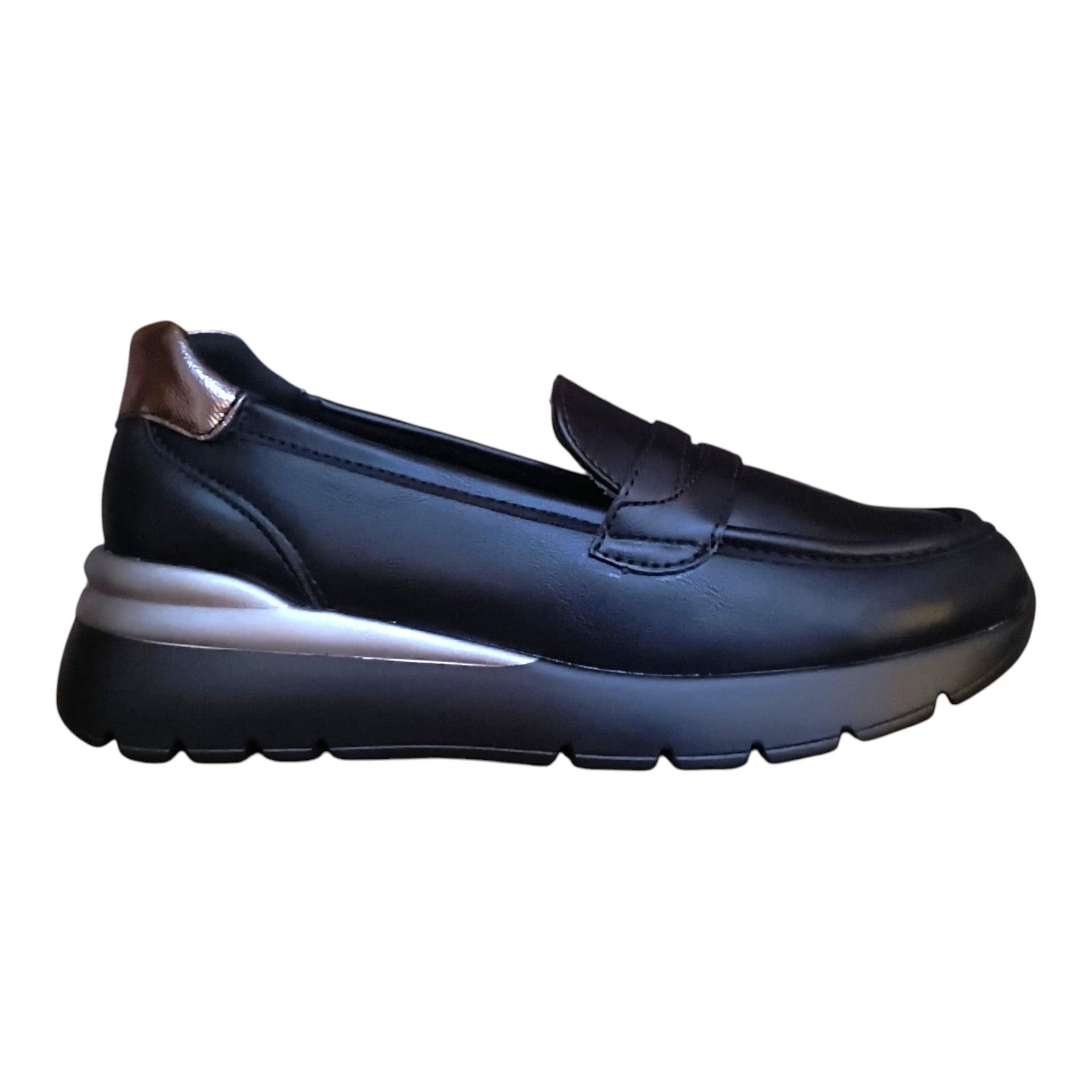 Loafers damă YEHJ-306 negru din piele ecologică