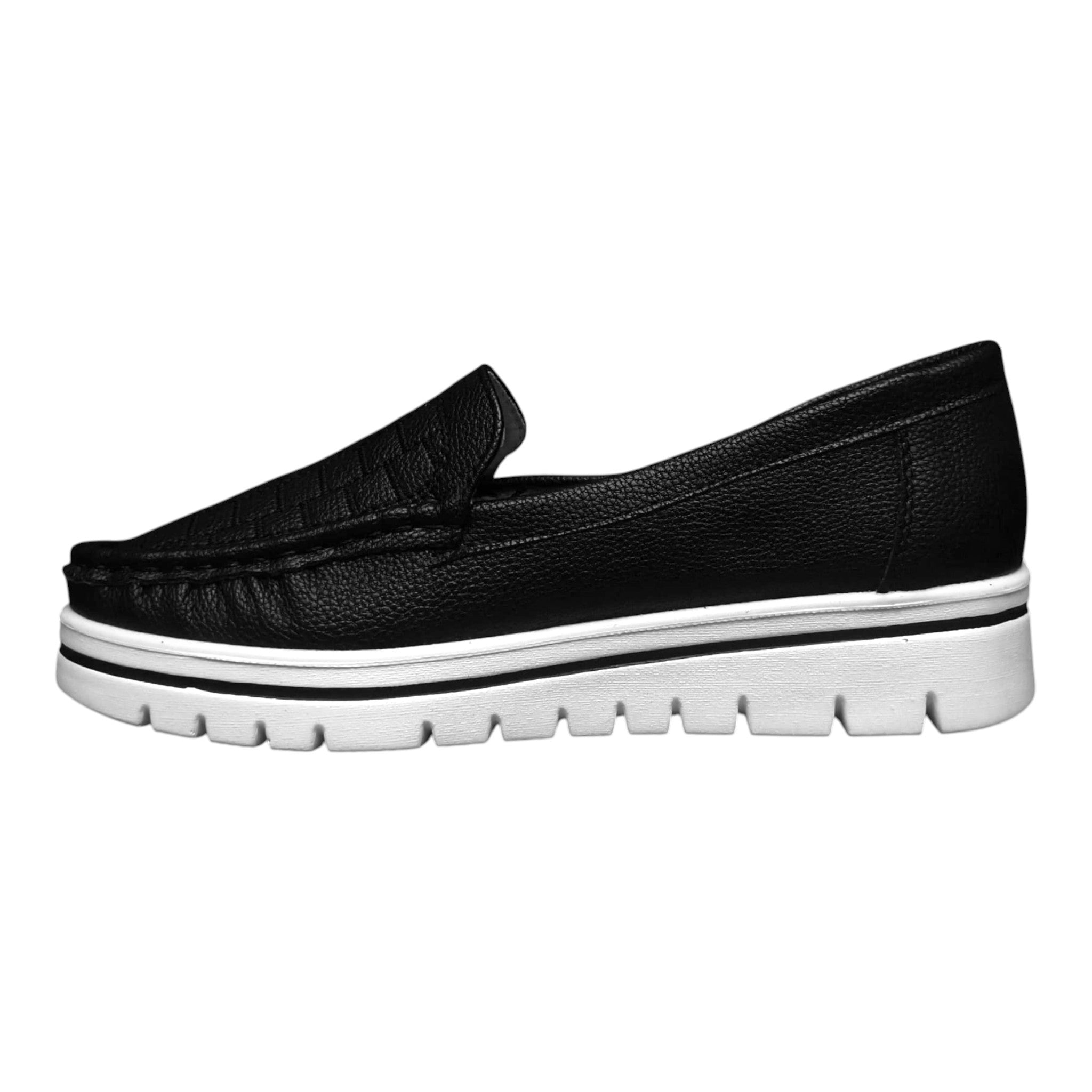 Loafers damă 890-3 negri cu platformă