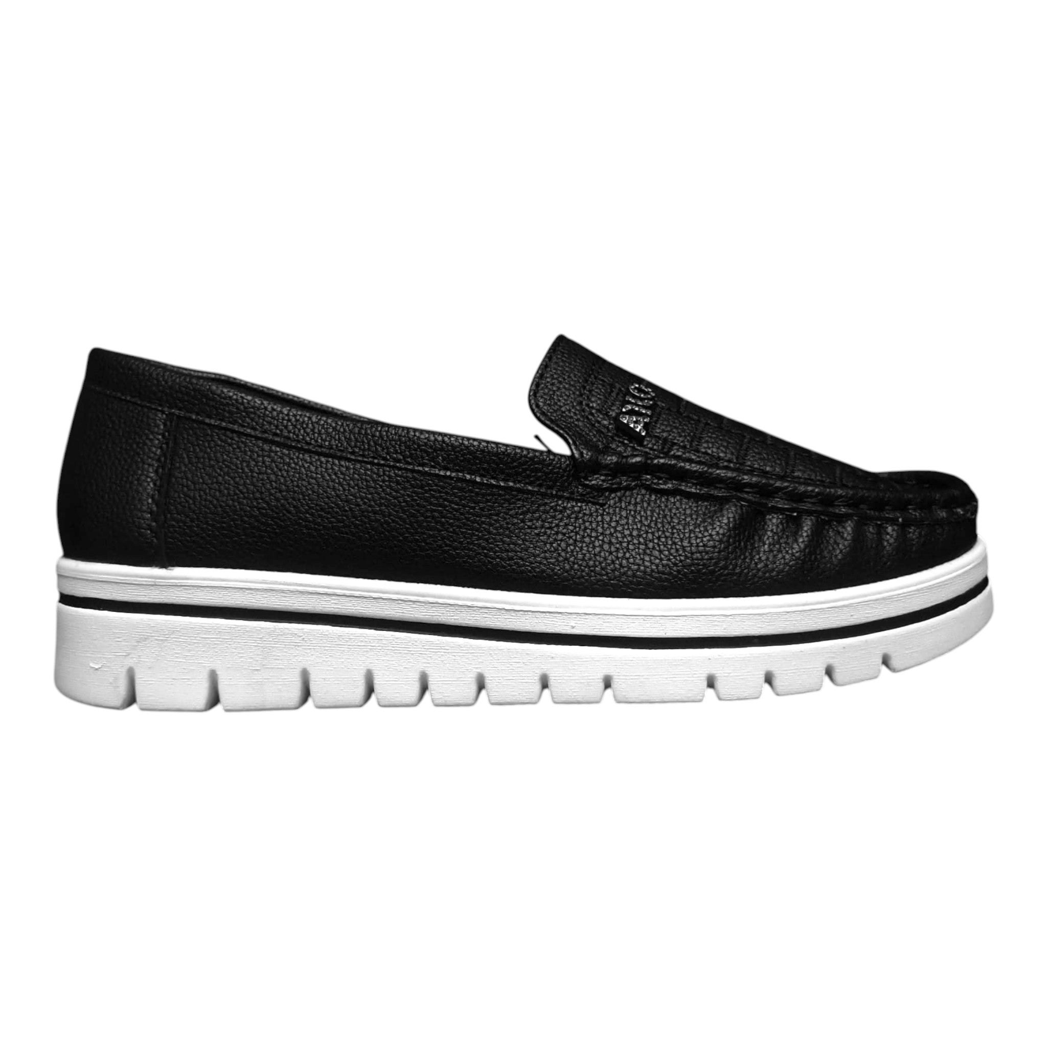 Loafers damă 890-3 negri cu platformă