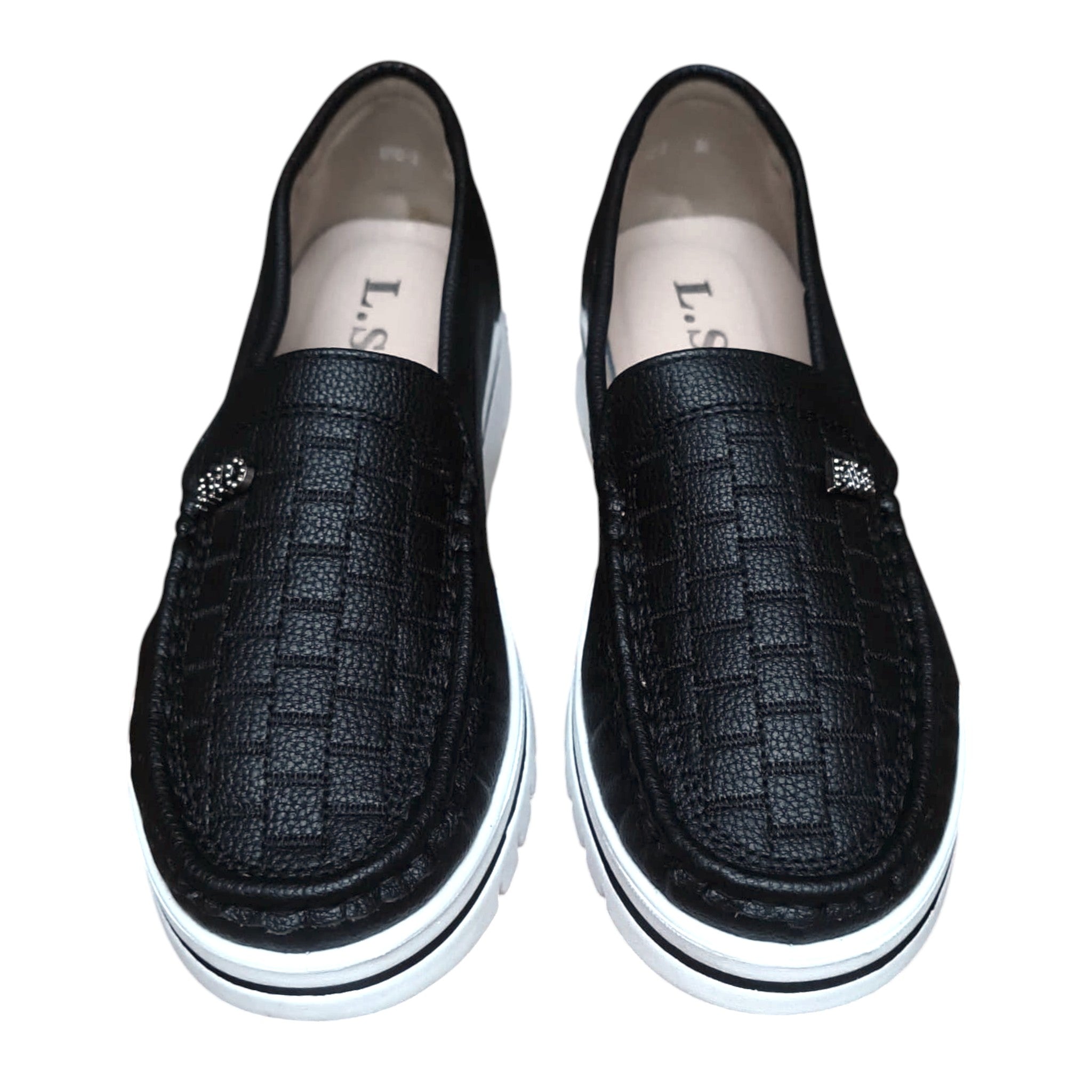 Loafers damă 890-3 negri cu platformă