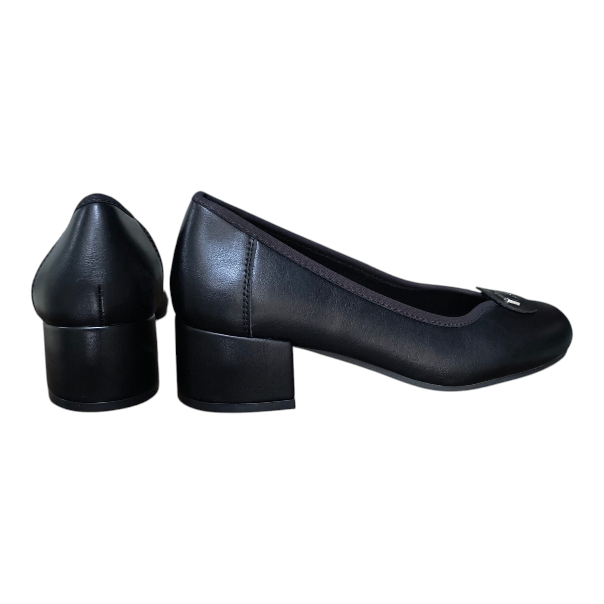 Pantofi damă negri 179 cu toc gros