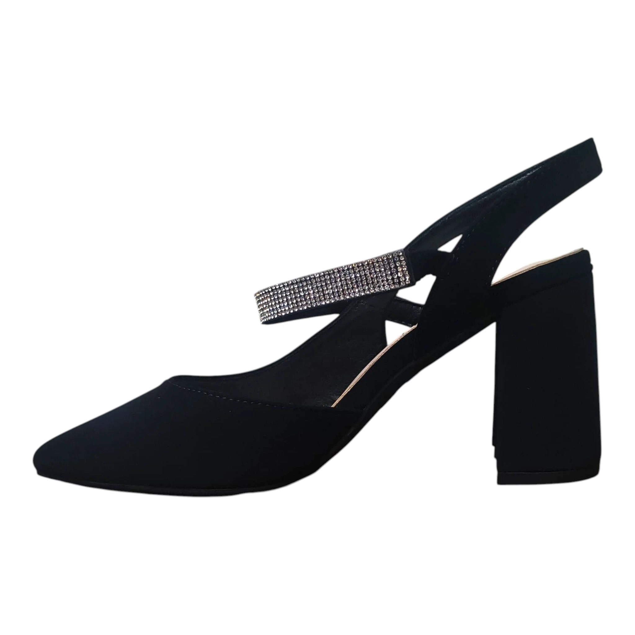 Pantofi damă eleganți negri 15 velur