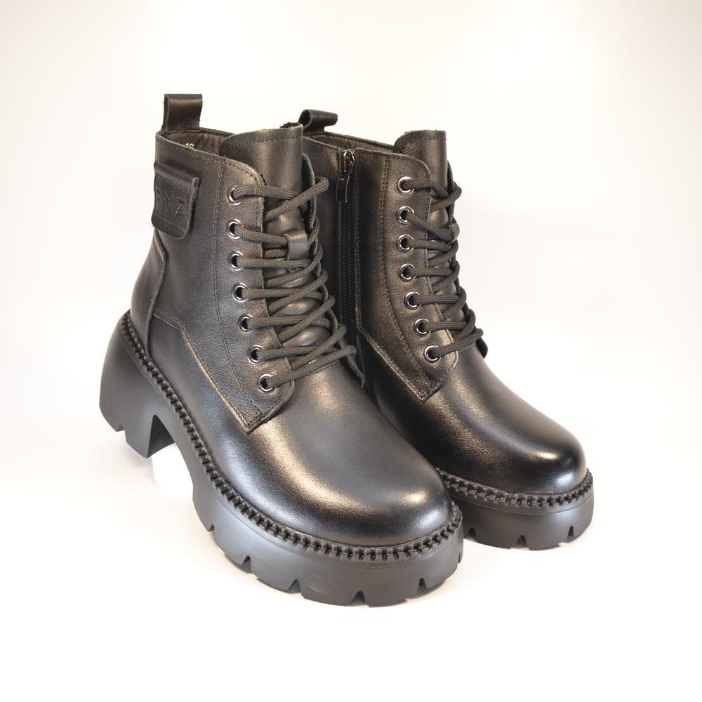 ghete cu platforma din piele naturala 8099 negre