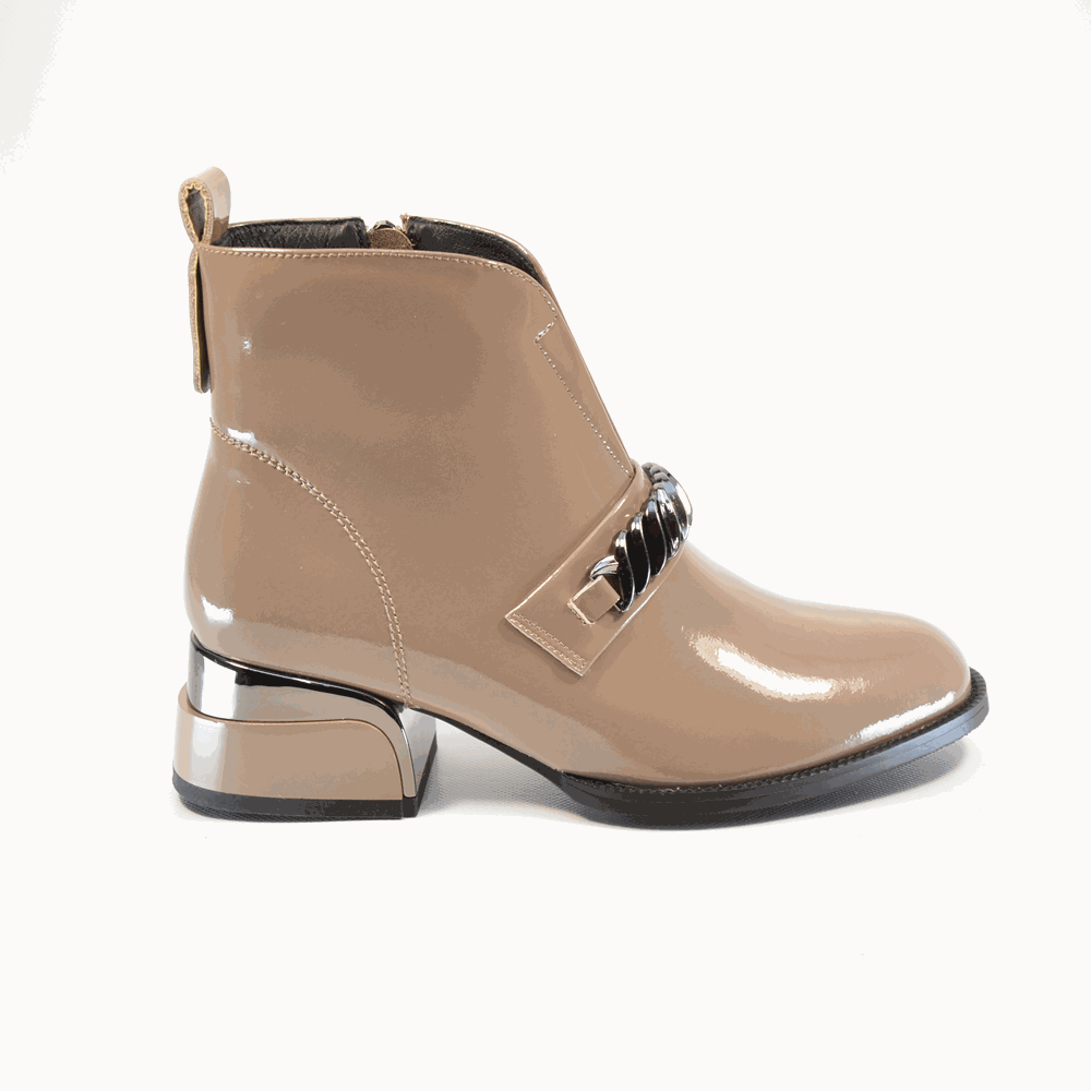 botine dama 896 bej lacuite