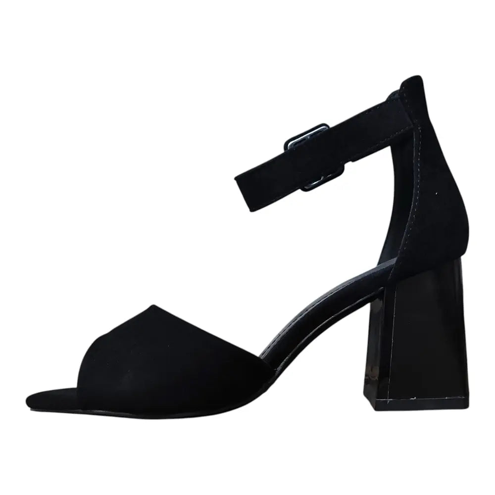 Sandale damă negre cu toc gros LU-103