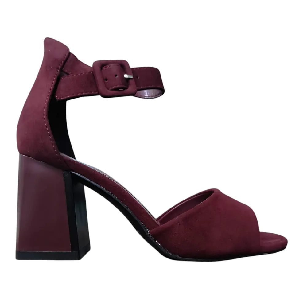 Sandale damă bordo cu toc gros LU-103