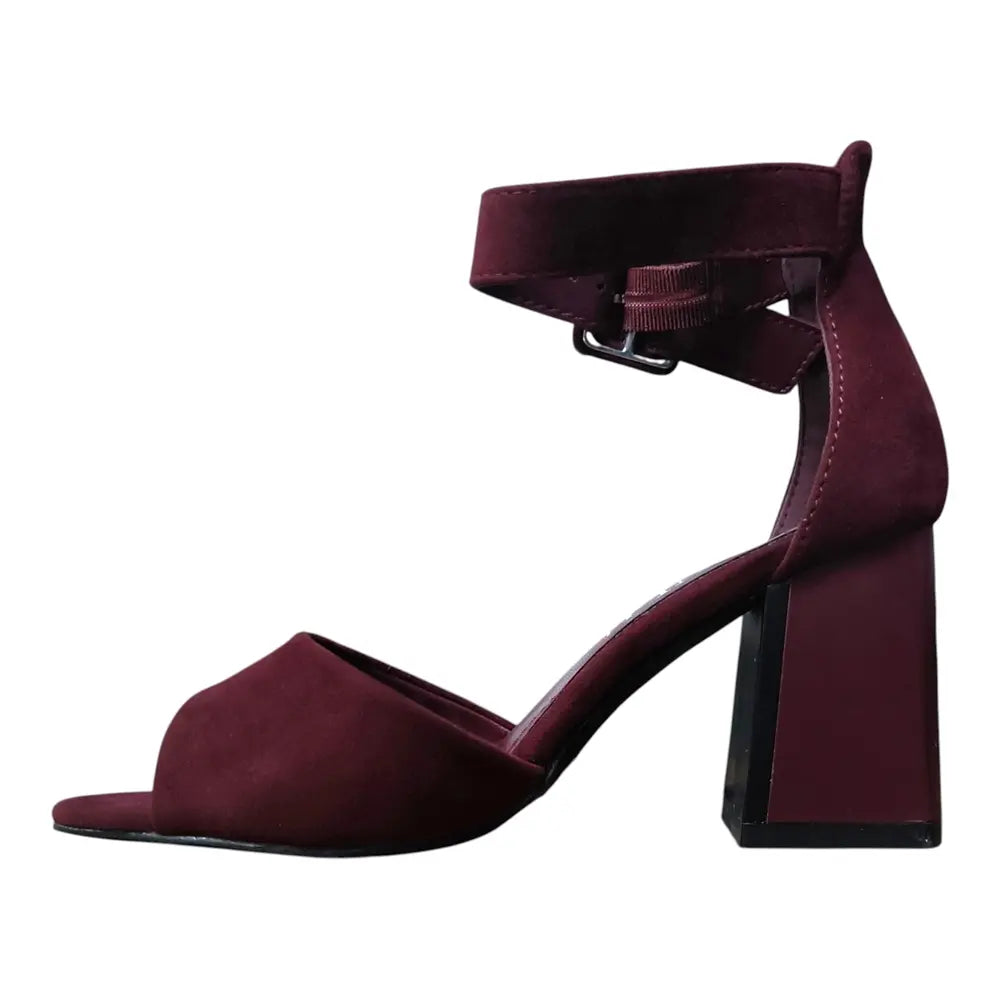Sandale damă bordo cu toc gros LU-103