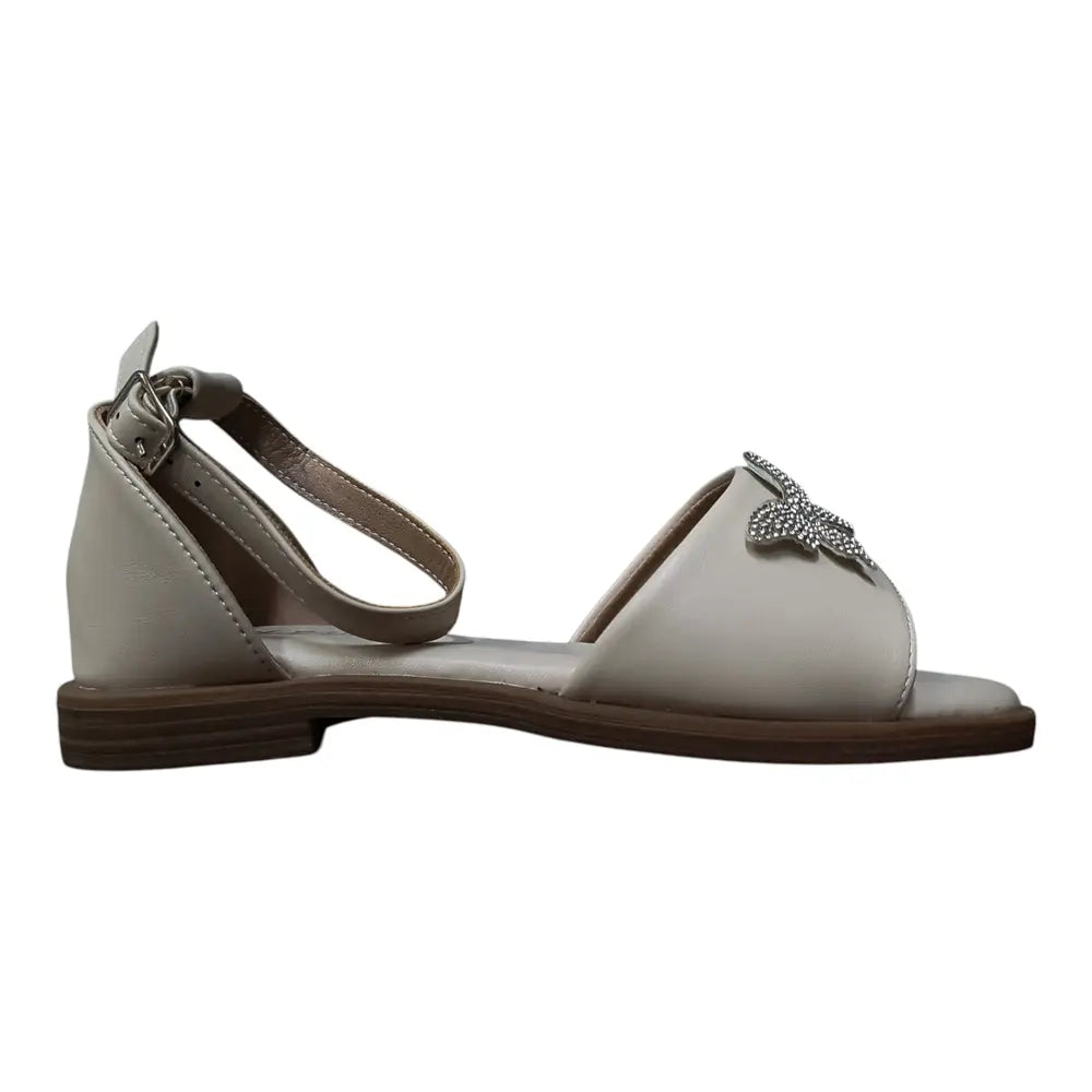 Sandale bej cu fluture strălucitor 528