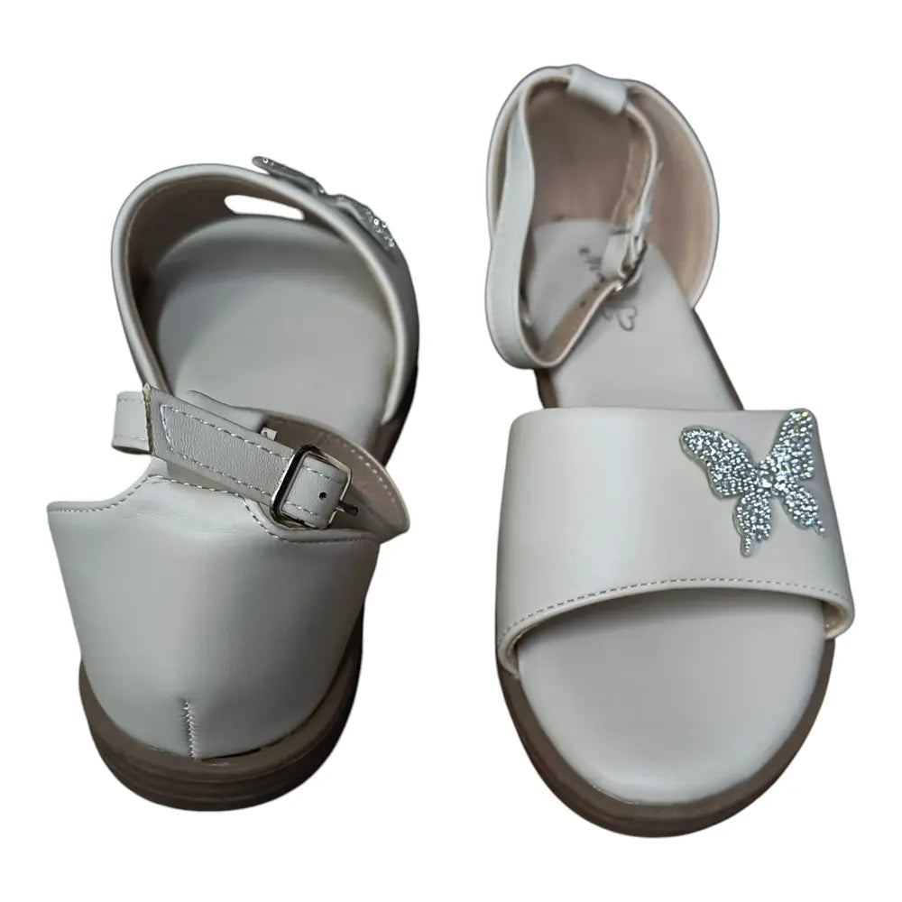 Sandale bej cu fluture strălucitor 528