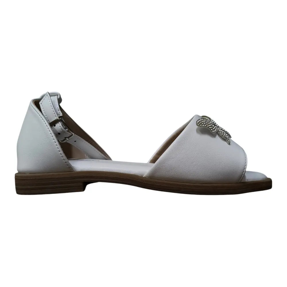 Sandale albe cu fluture strălucitor 528
