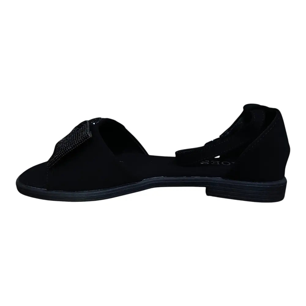 Sandale negre cu fundă decorativă 525