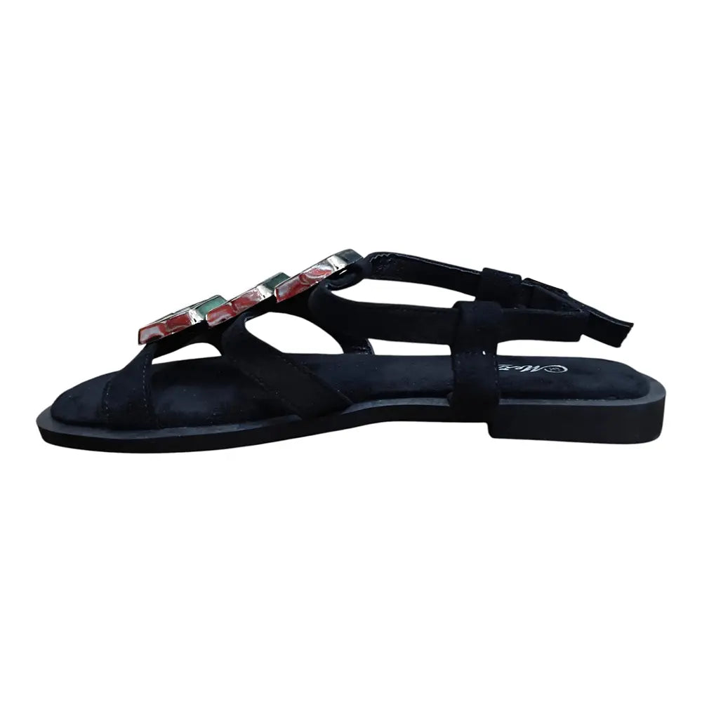 Sandale negre cu detalii metalice 577