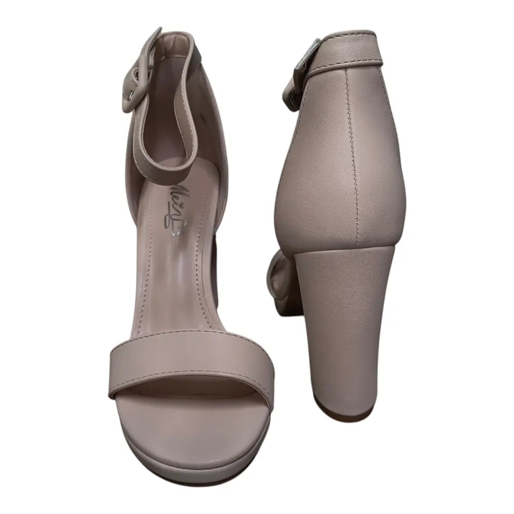 Sandale bej K22 cu toc gros