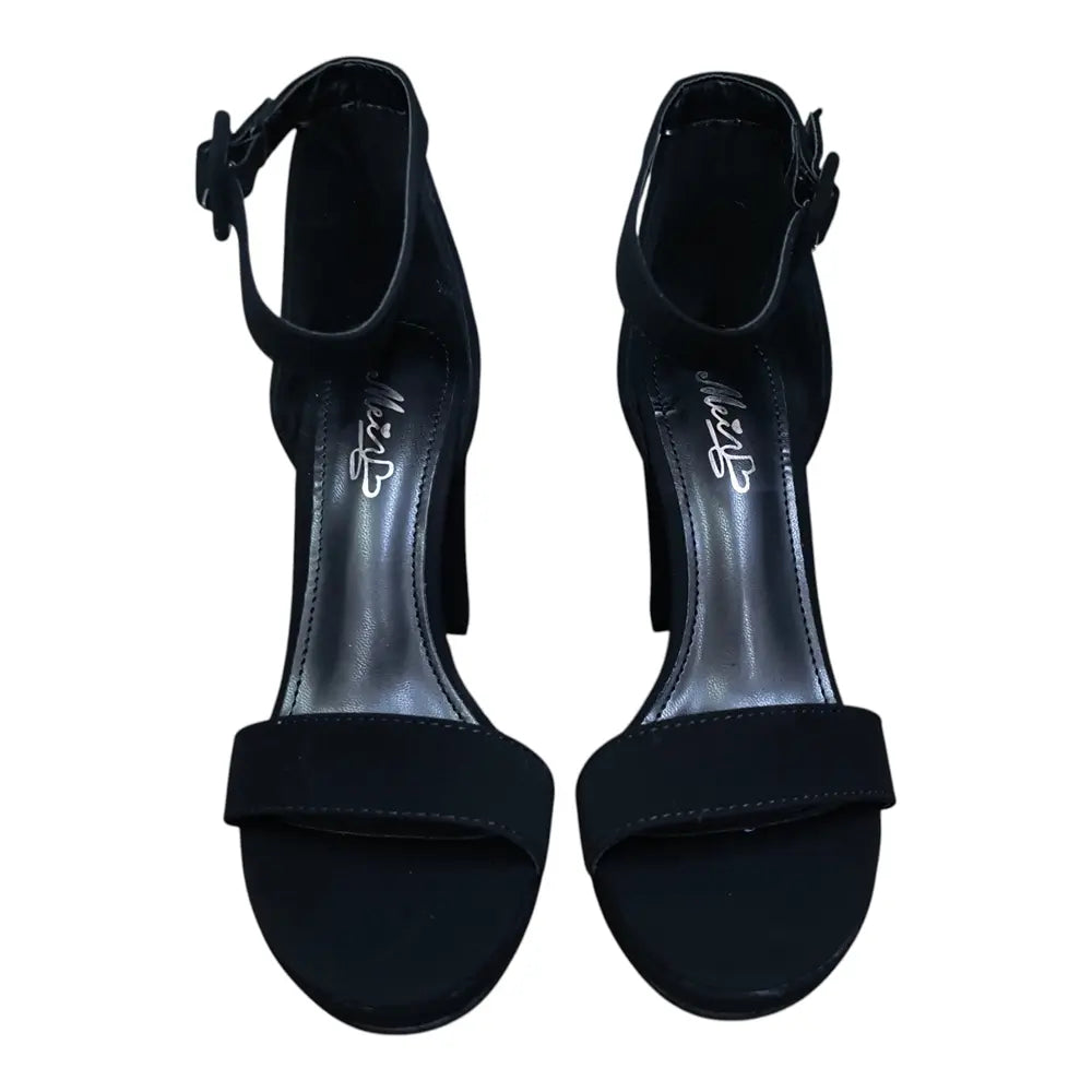 Sandale negre K22 cu toc gros