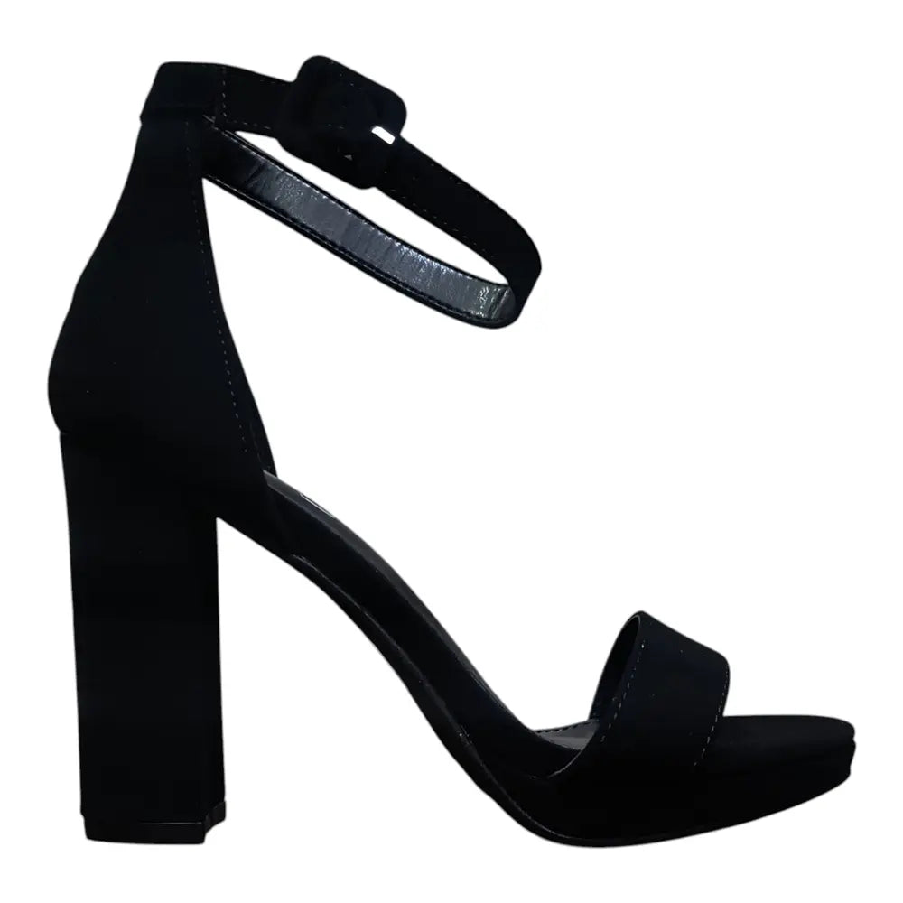 Sandale negre K22 cu toc gros