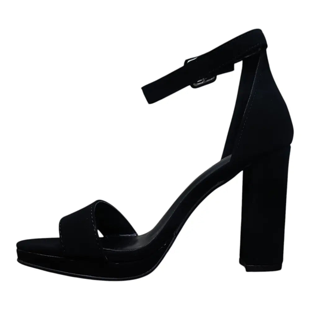 Sandale negre K22 cu toc gros