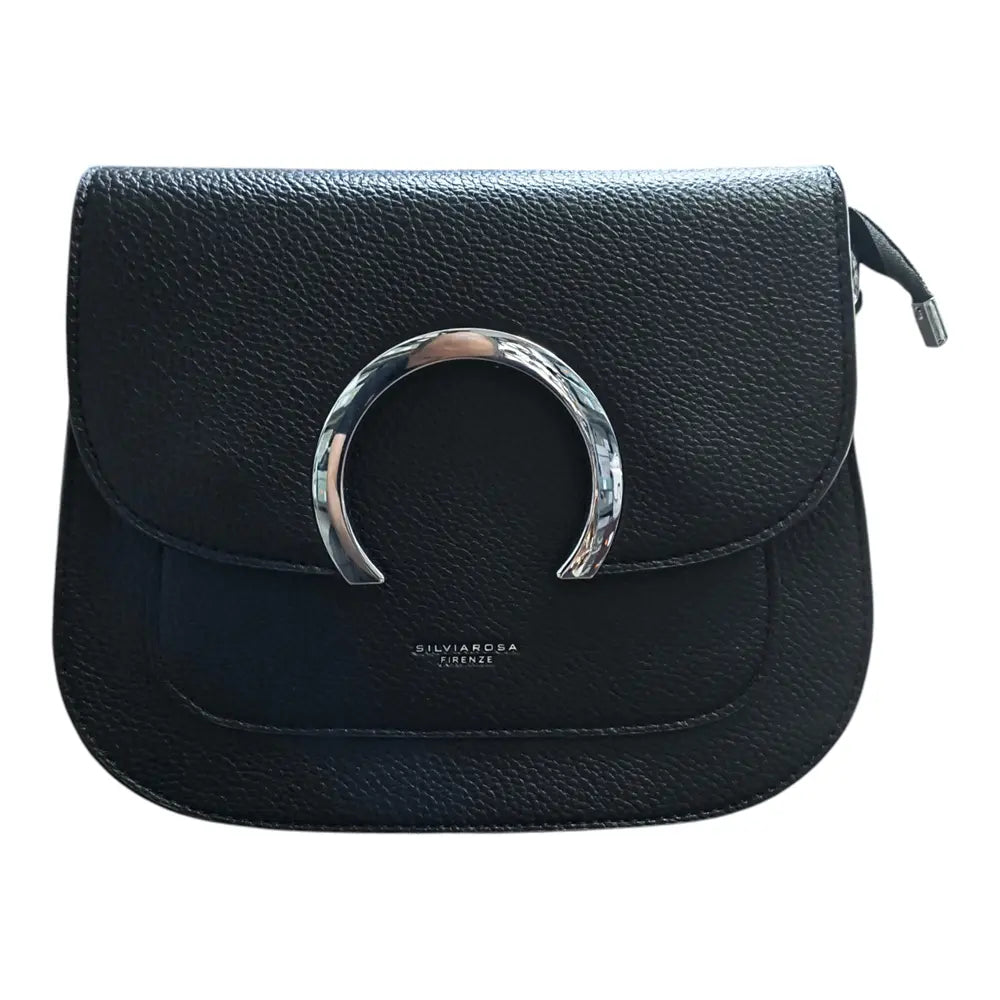 Geantă damă SR25 negru cu accesoriu metalic