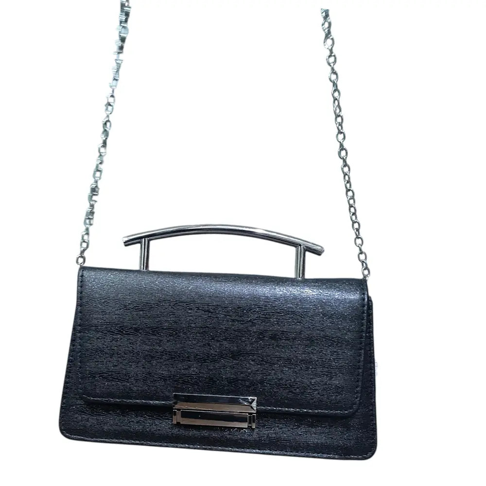 Poșetă plic elegantă cu mâner metalic 227 negru